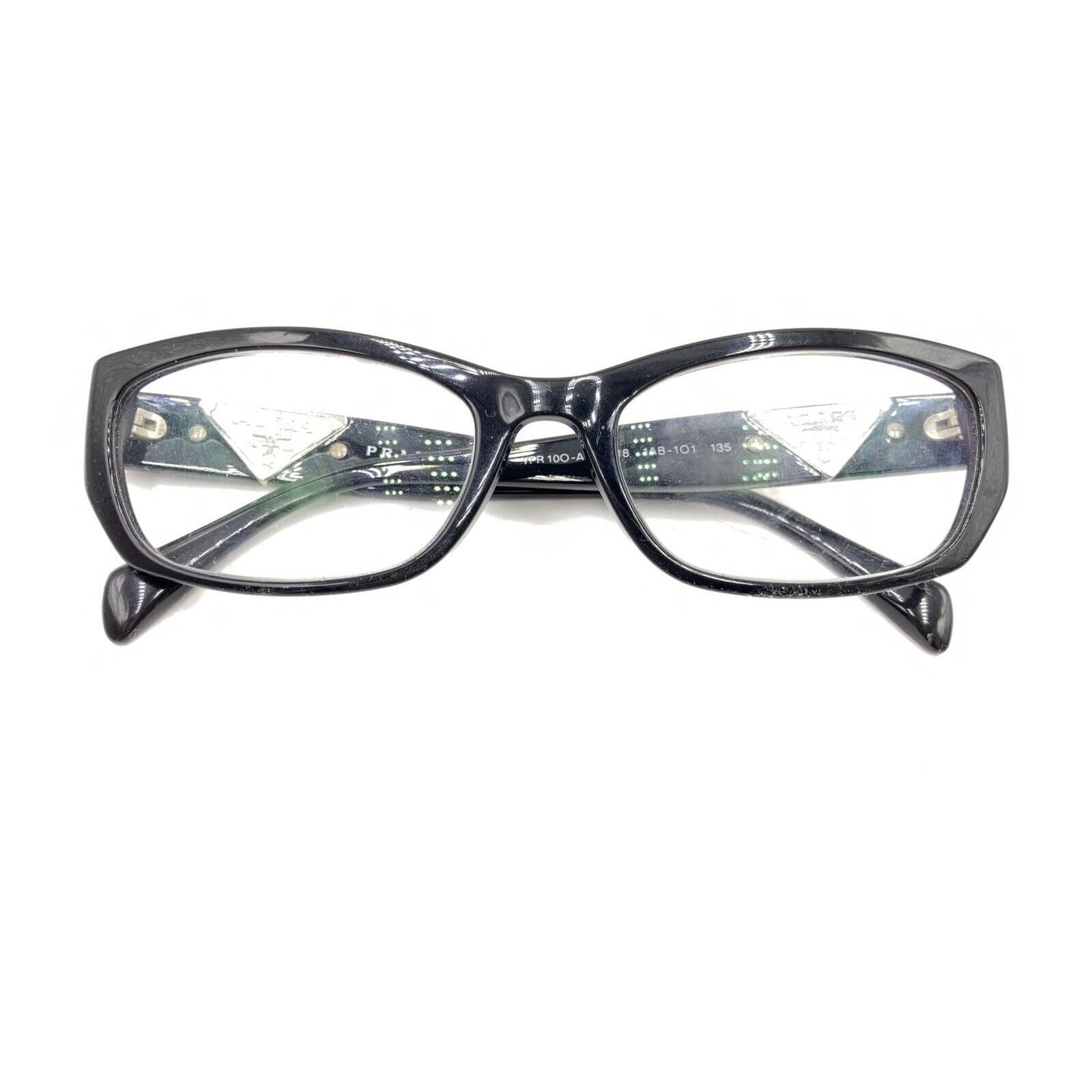 Prada VPR 10O-A 1AB-1O1 Black Rectangle Eyeglasses Frames 54-18 135 Italy thumbnail 12