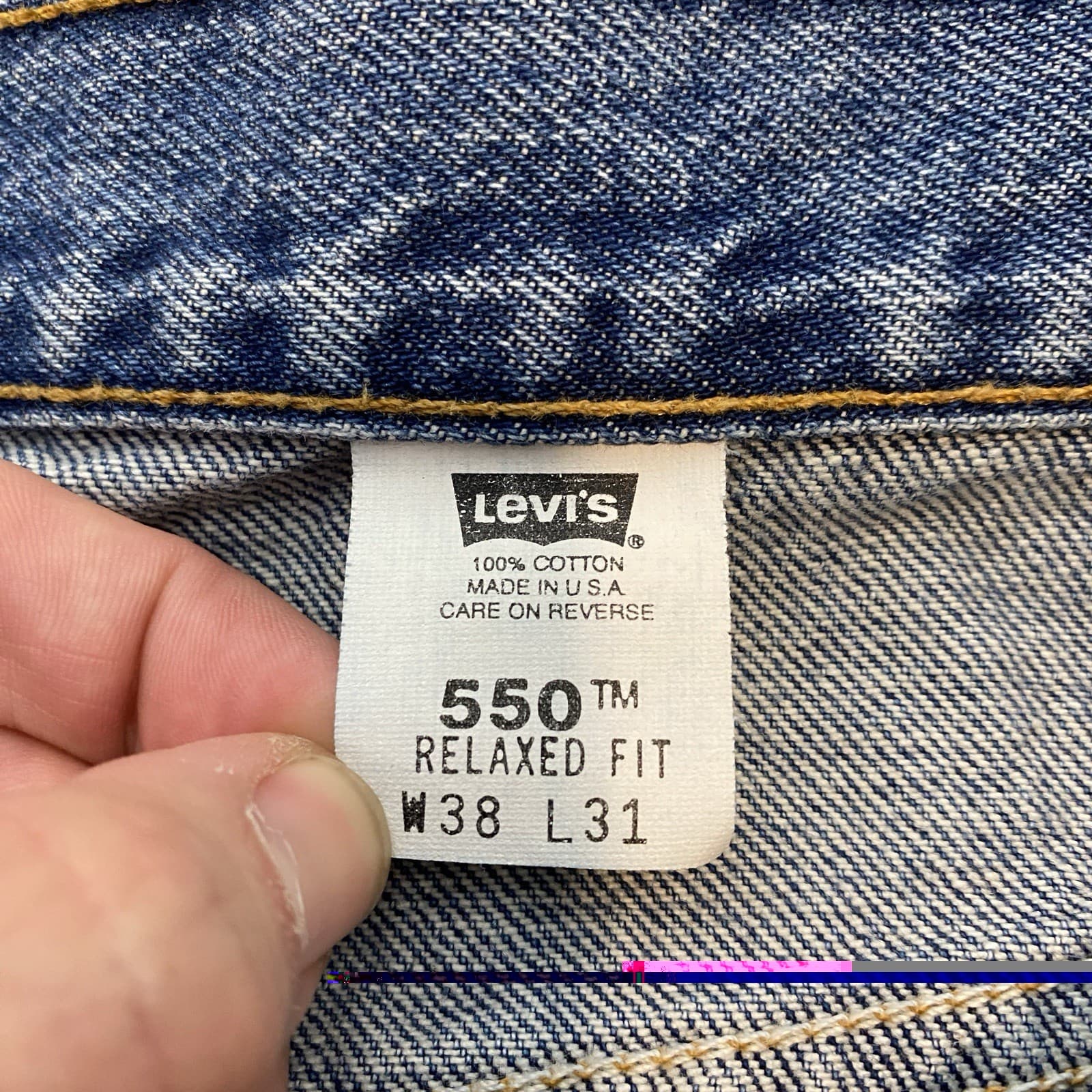 vtg Levi’s 550 Jeans Mens 38 Fits 36x31 Y2K Baggy Blue USA Made Classic Denim thumbnail 5
