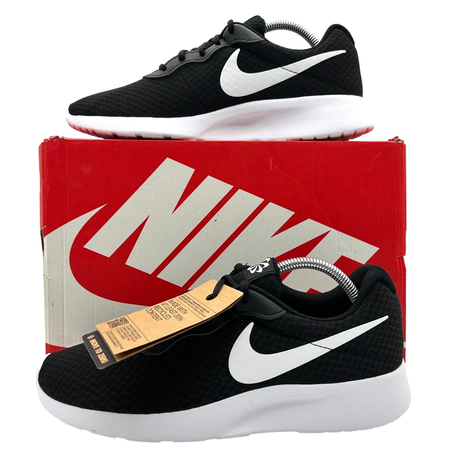 Nike Tanjun Shoes Womens 10.5 Black White Athletic Running Sneakers DJ6257-004