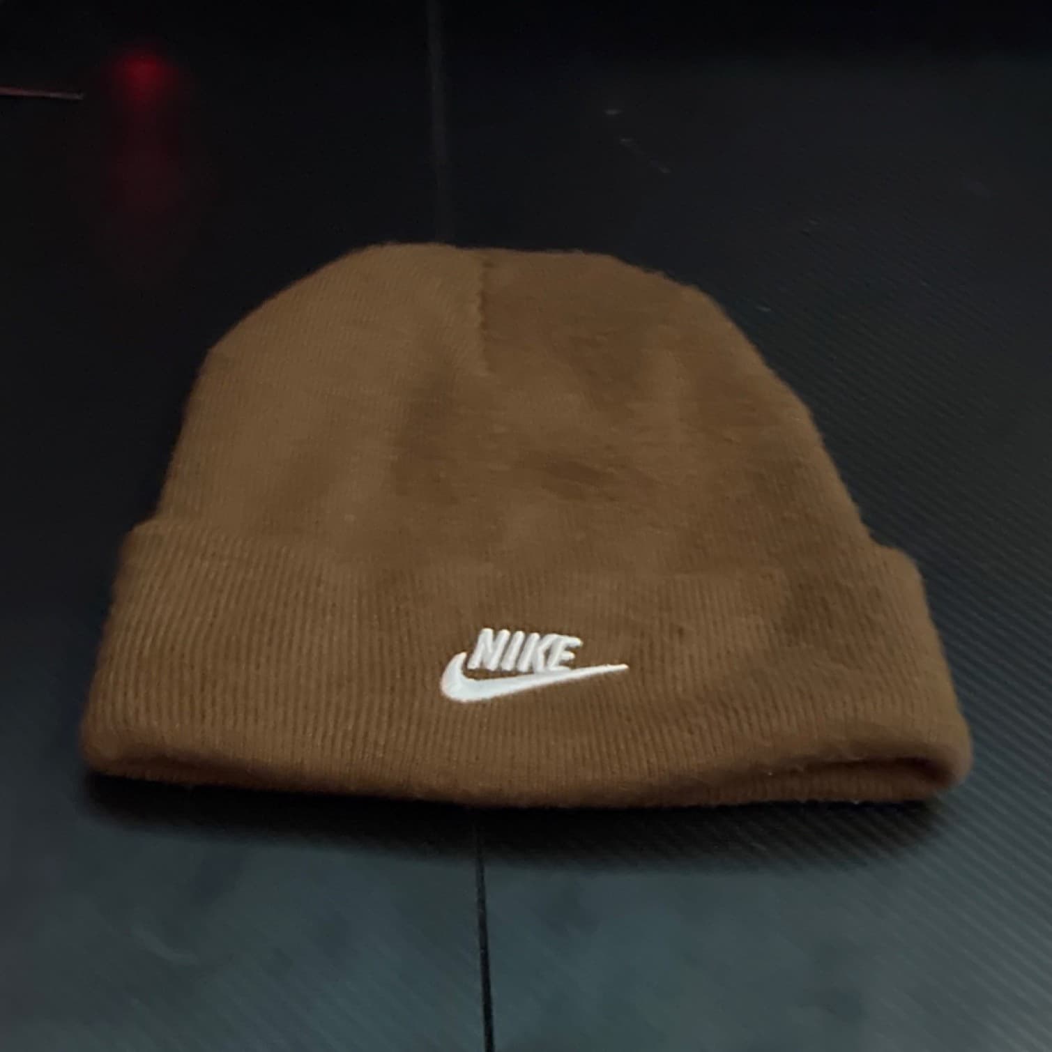 Nike Brown Solid Pattern Beanie One Size Men's Casual Fall Winter Sports Hat
