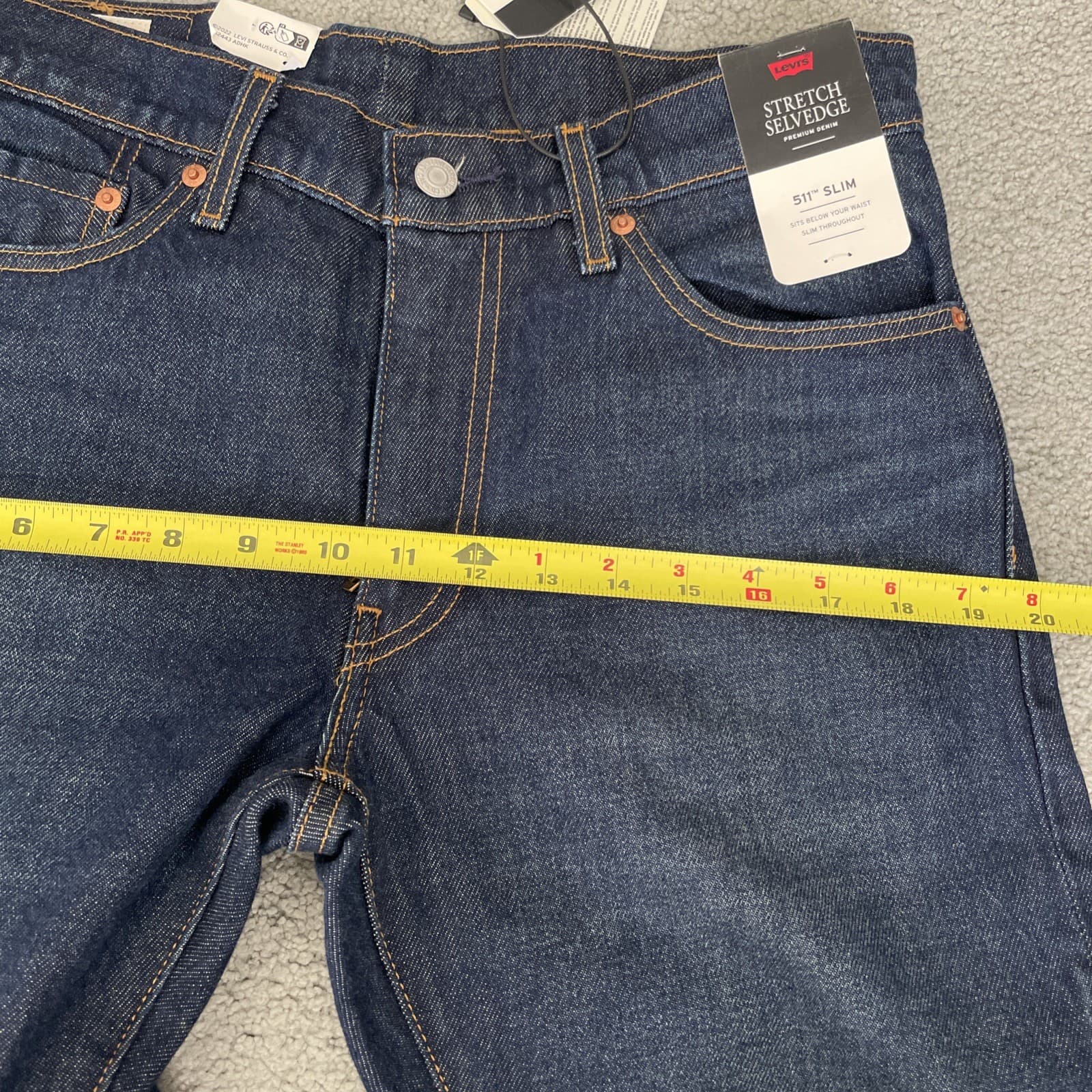 Levi's 511 Big E Slim Premium Selvedge Denim Blue Stretch Jeans Mens Size 32x30 thumbnail 15