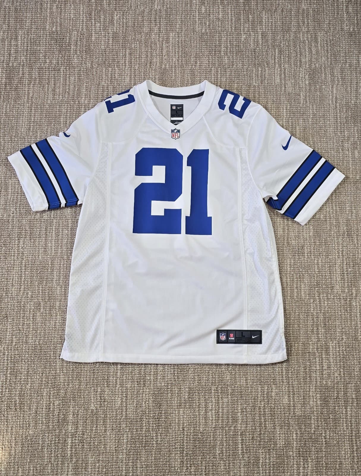 Nike On Field Dallas Cowboys Ezekiel Elliott Jersey Men’s Size Large White NFL