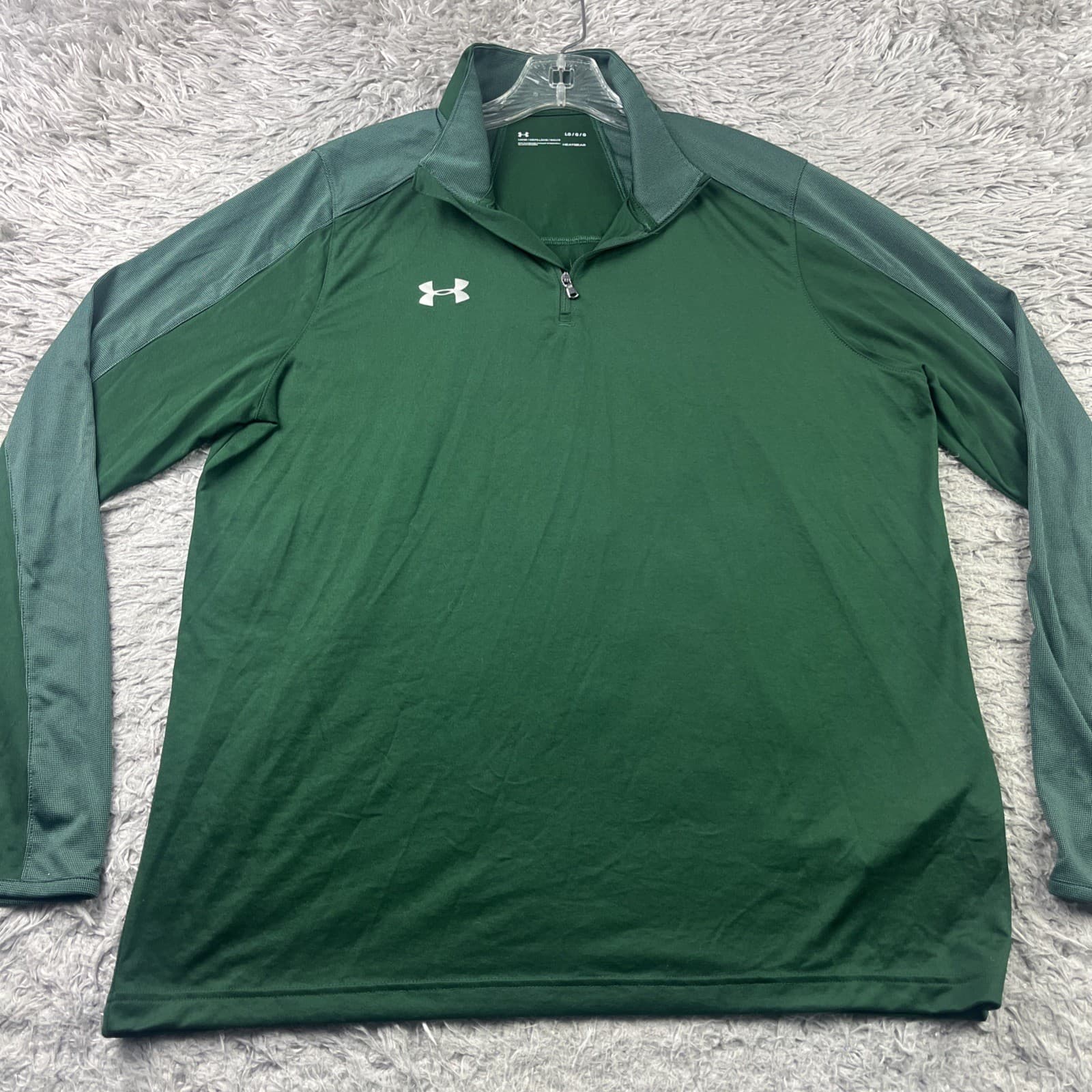 UA Under Armour Mens  1/4 Zip Long Sleeve Jacket 1305780 Green Loose heatgear