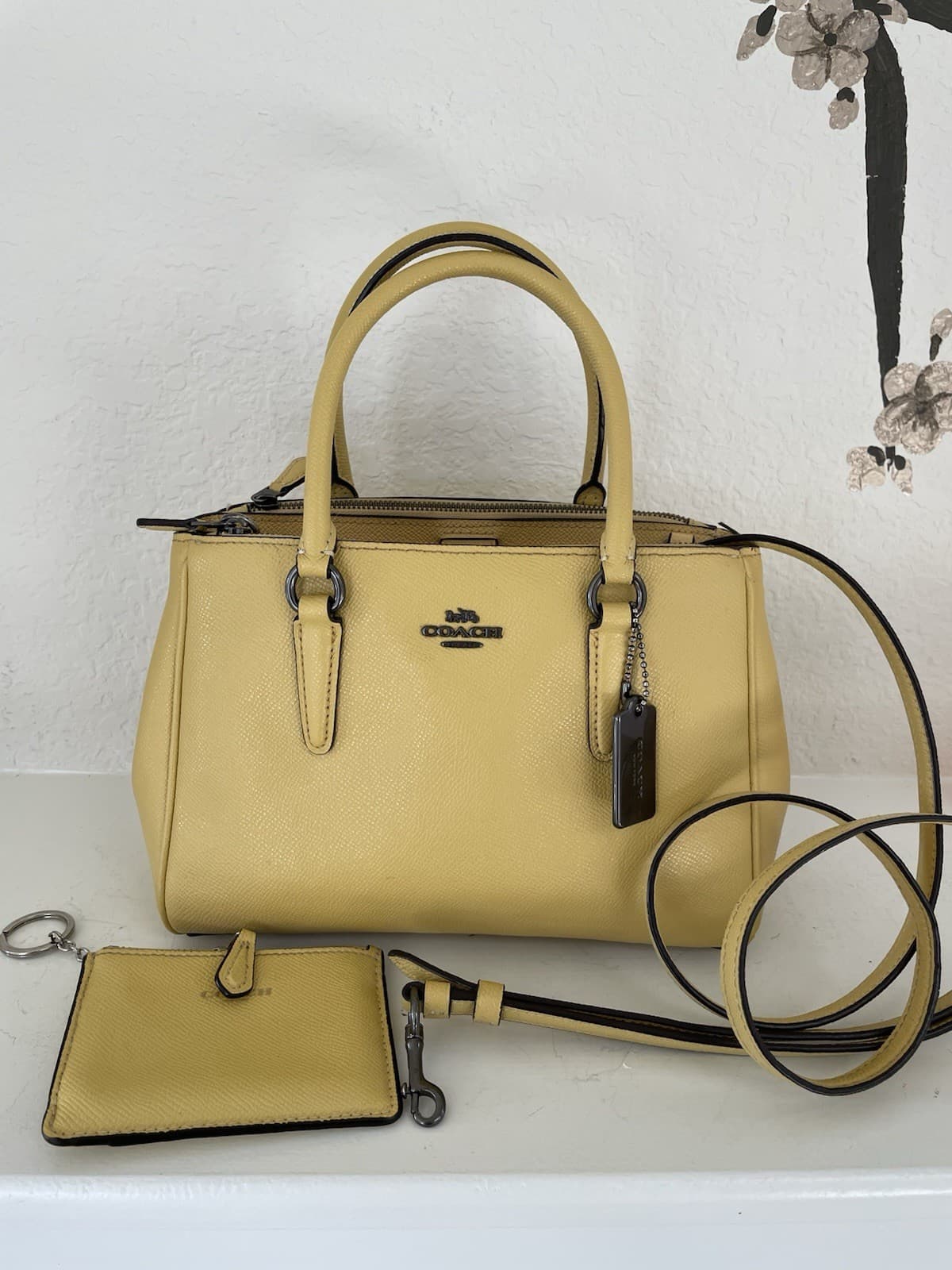 Coach Mini Surrey Carryall Crossbody in Viridian Green With Matching Wallet Coin