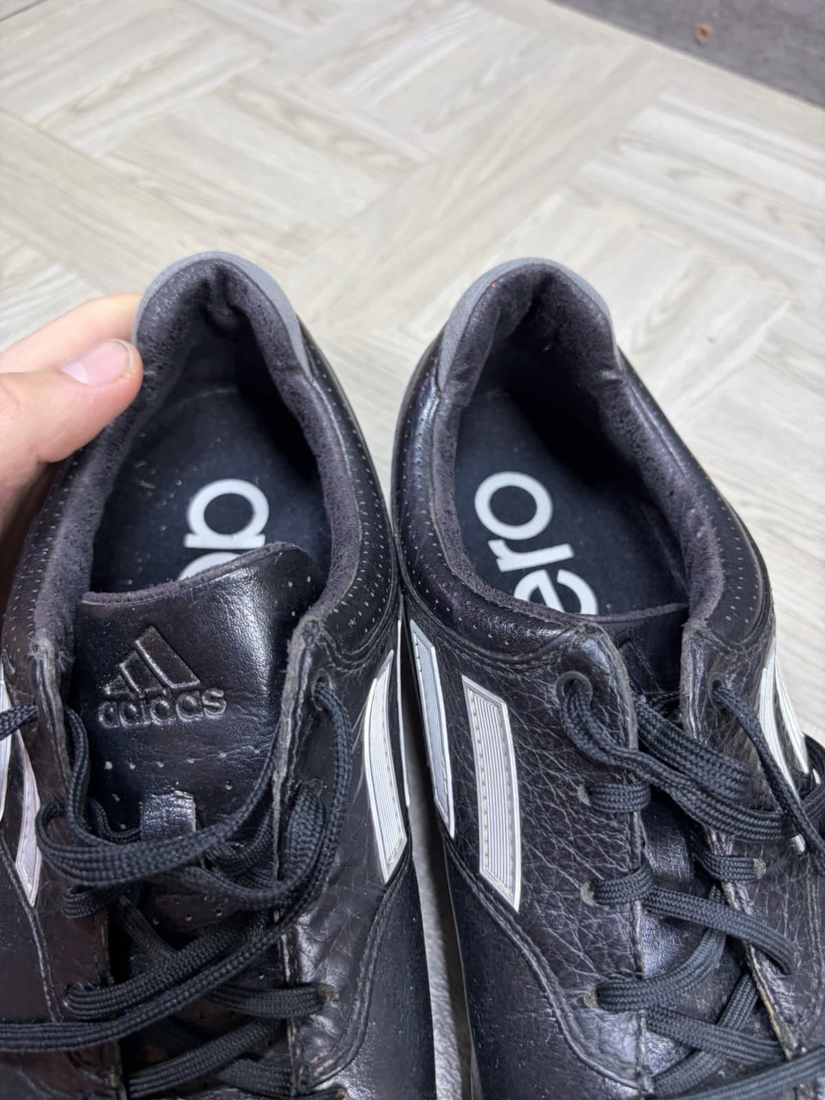 Adidas Adizero Tour Men's 8.5 Black Leather Lace Up Golf Shoes (674912) Cleats thumbnail 18