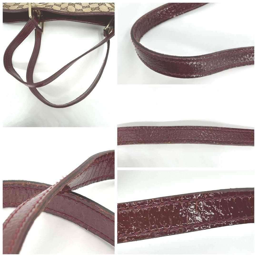 GUCCI 002058 GG Canvas Tote Bag Red Made in Italy Rare From Japan thumbnail 19