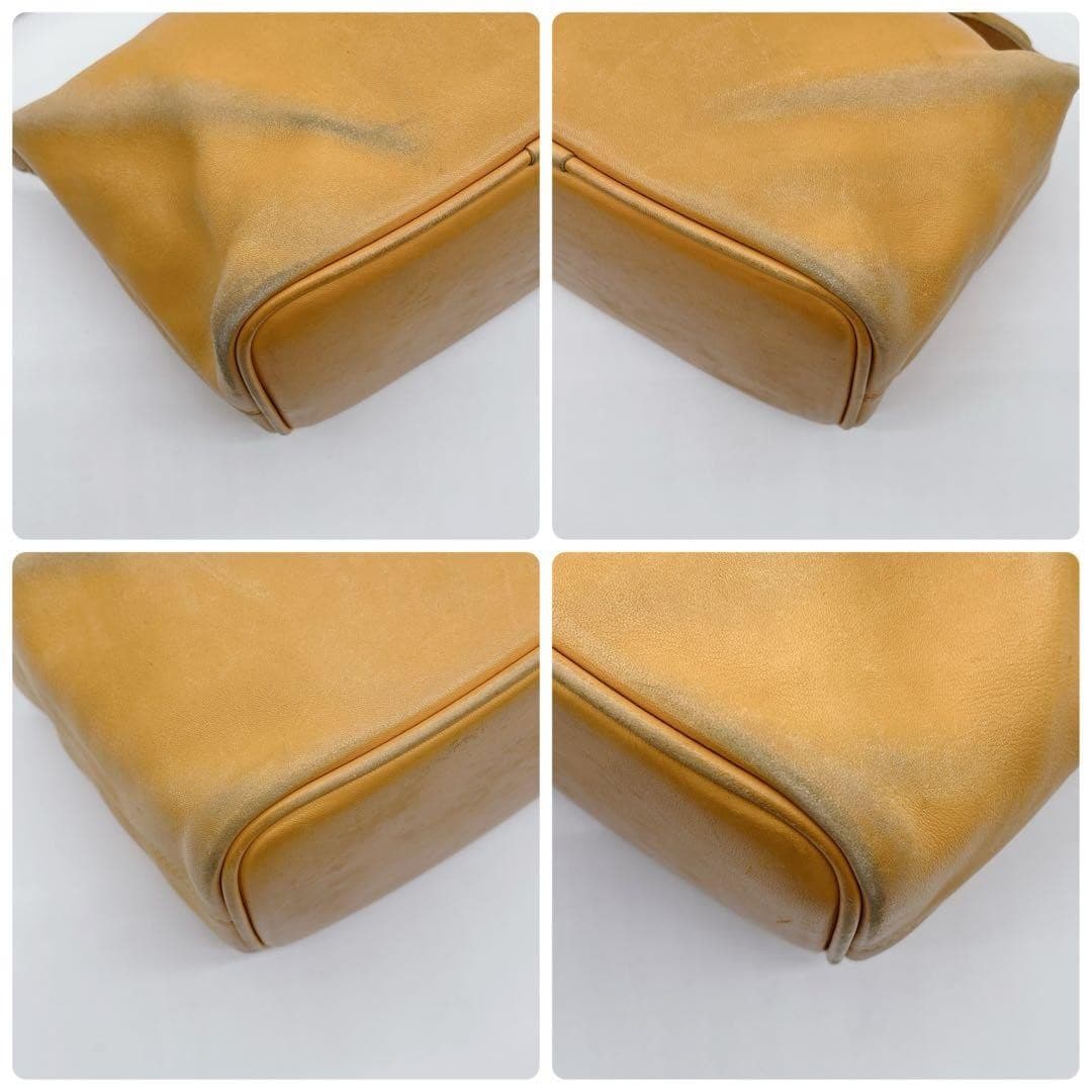 COACH 4145 Vintage Accessory Pouch Hand Bag Ziplock Leather Beige Gold Hardware thumbnail 17