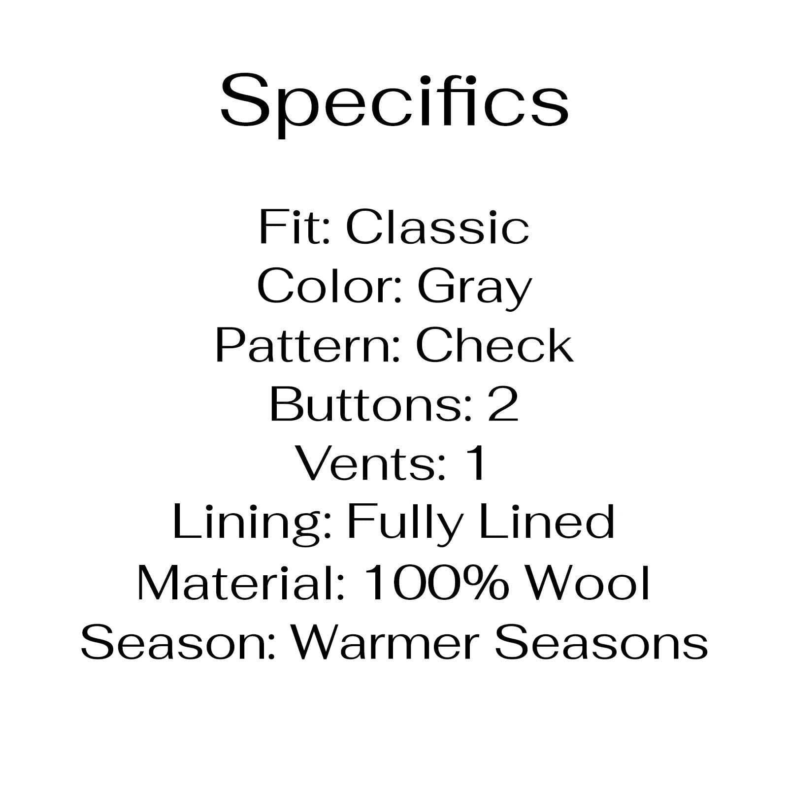 Brooks Brothers 44R Gray Sport Coat Blazer Jacket Check 2-Button Wool thumbnail 4