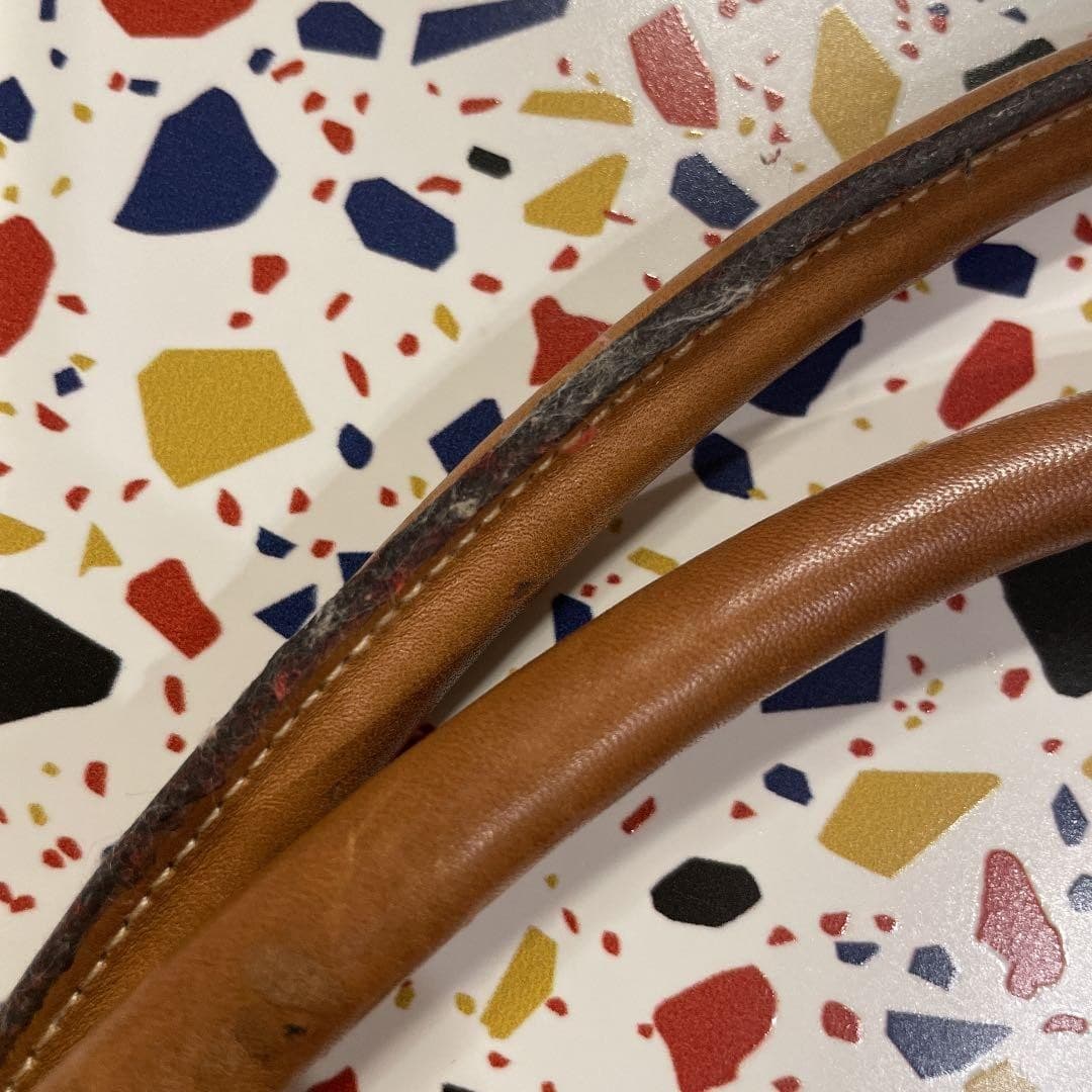 GUCCI GG Hand Bag Leather Brown Beige Gold Hardware Logo From Japan PVC thumbnail 5