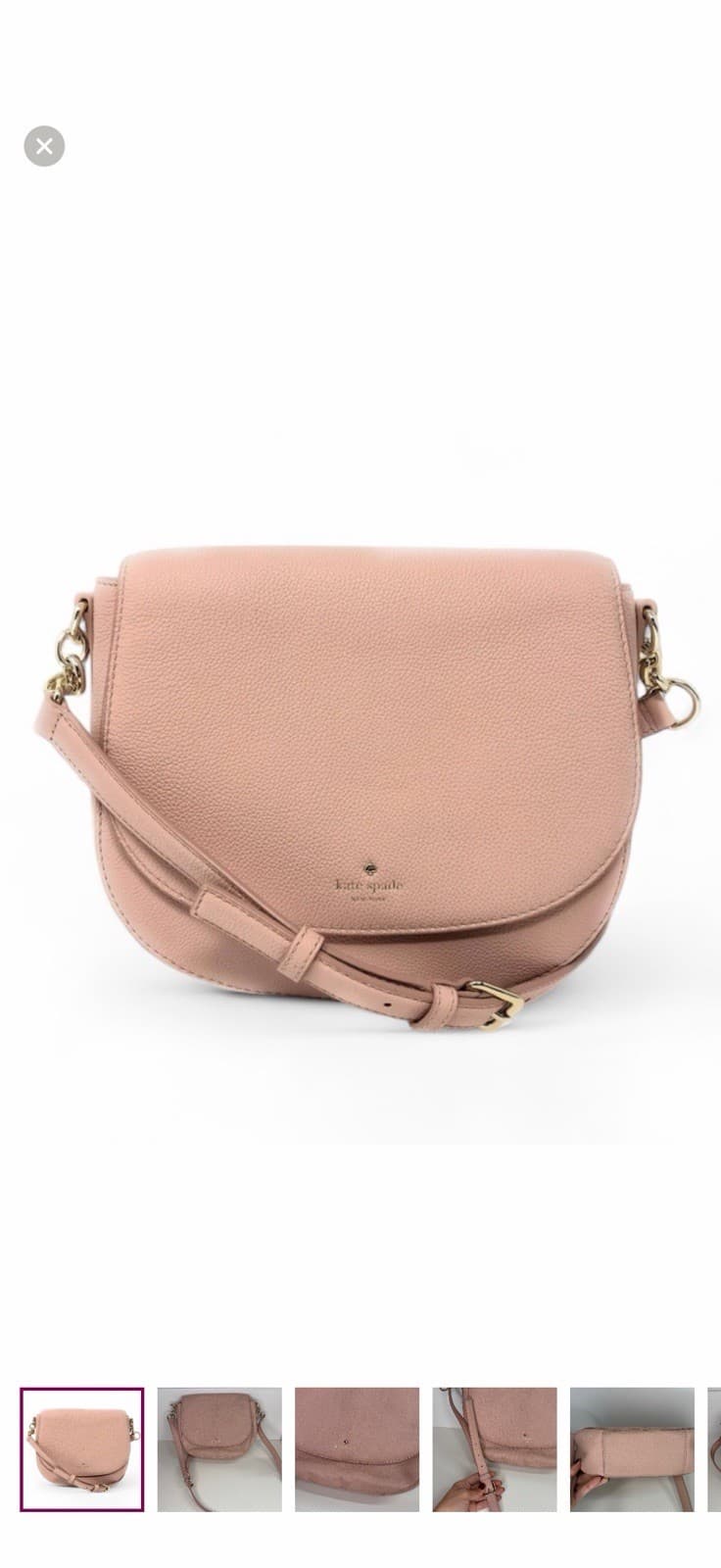 Kate Spade New York Light Pink Pebbled Crossbody Bag Gold Hardware ~ Lurchmont 