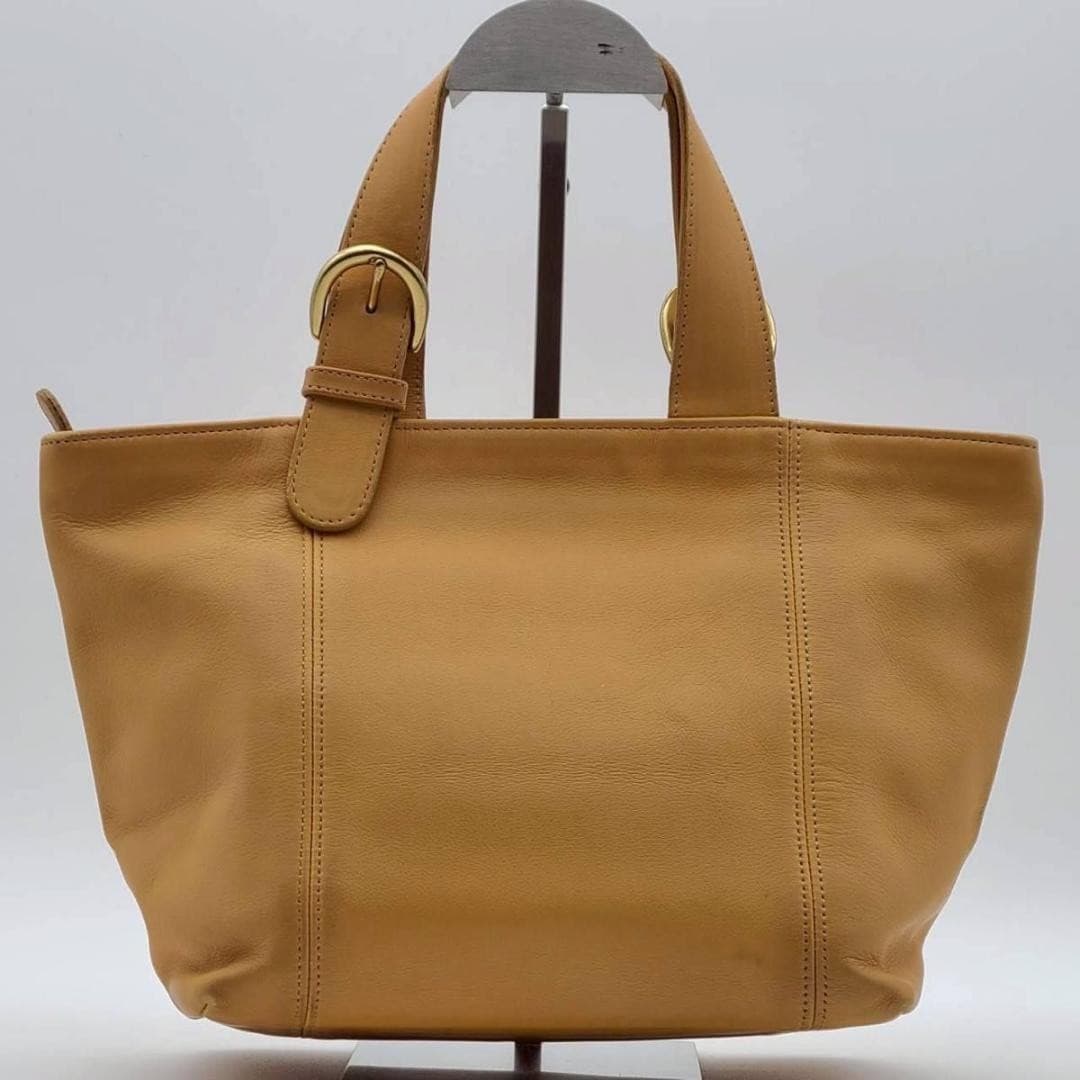 COACH 4133 Vintage Tote Shoulder Bag Ziplock Leather Beige Gold Hardware Japan thumbnail 20