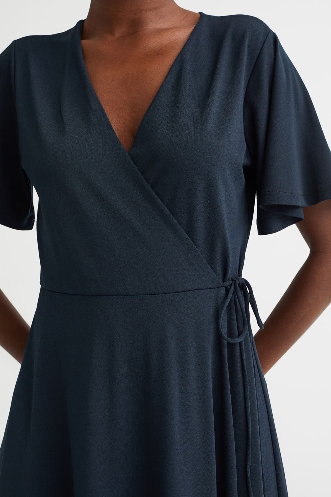 BRAND NEW ✹ H&M Women's Wrap Dress ✹ US Size Large ✹ NAVY BLUE ✹ NWT thumbnail 2