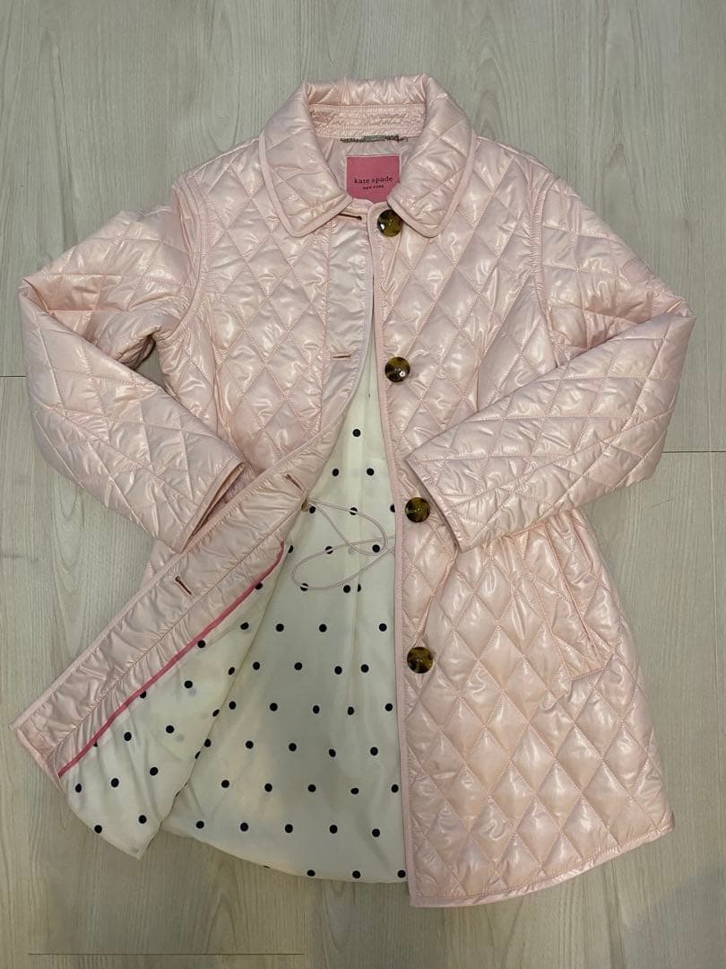 Kate Spade Pink Quilted Coat Size S