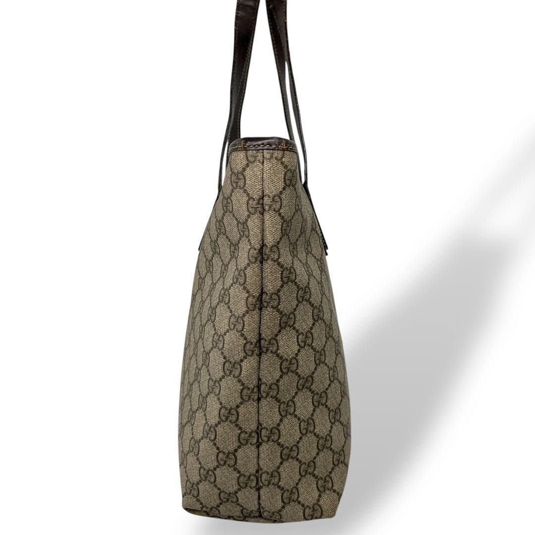 GUCCI 492174 GG Supreme Tote Bag Beige PVC Leather Logo Made in Italy thumbnail 4
