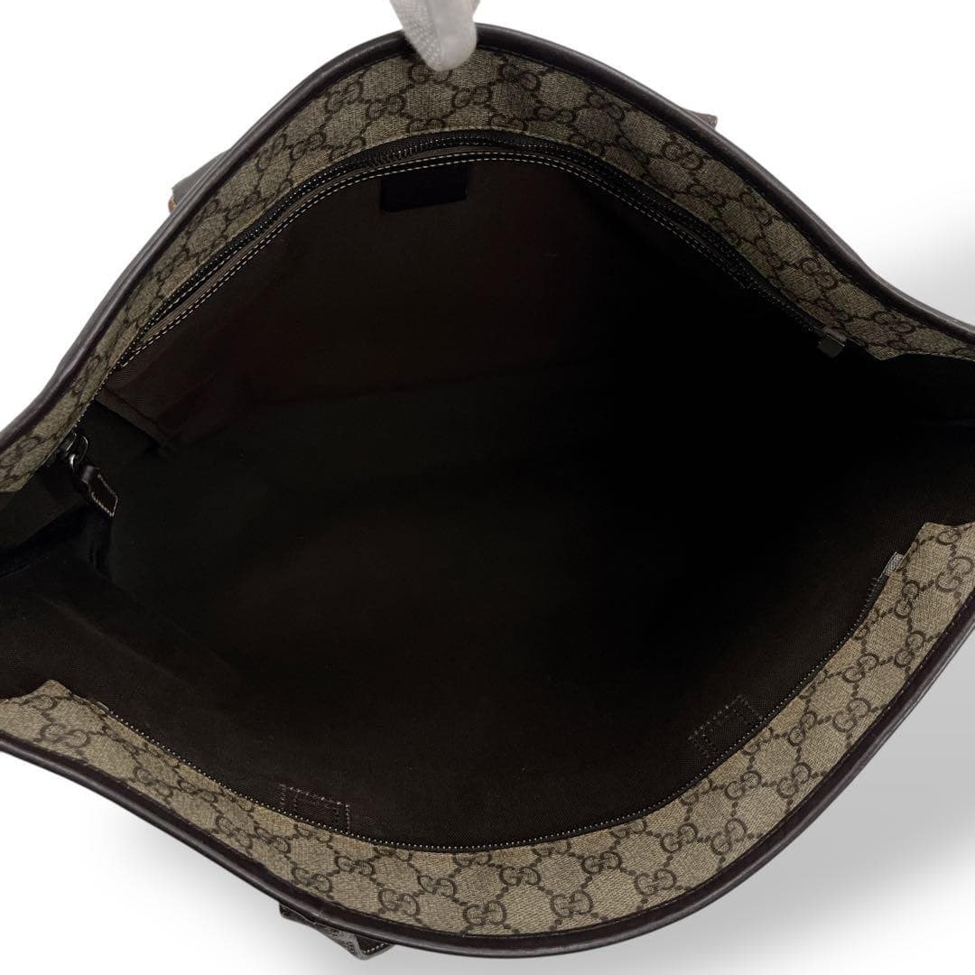 GUCCI 492174 GG Supreme Tote Bag Beige PVC Leather Logo Made in Italy thumbnail 12