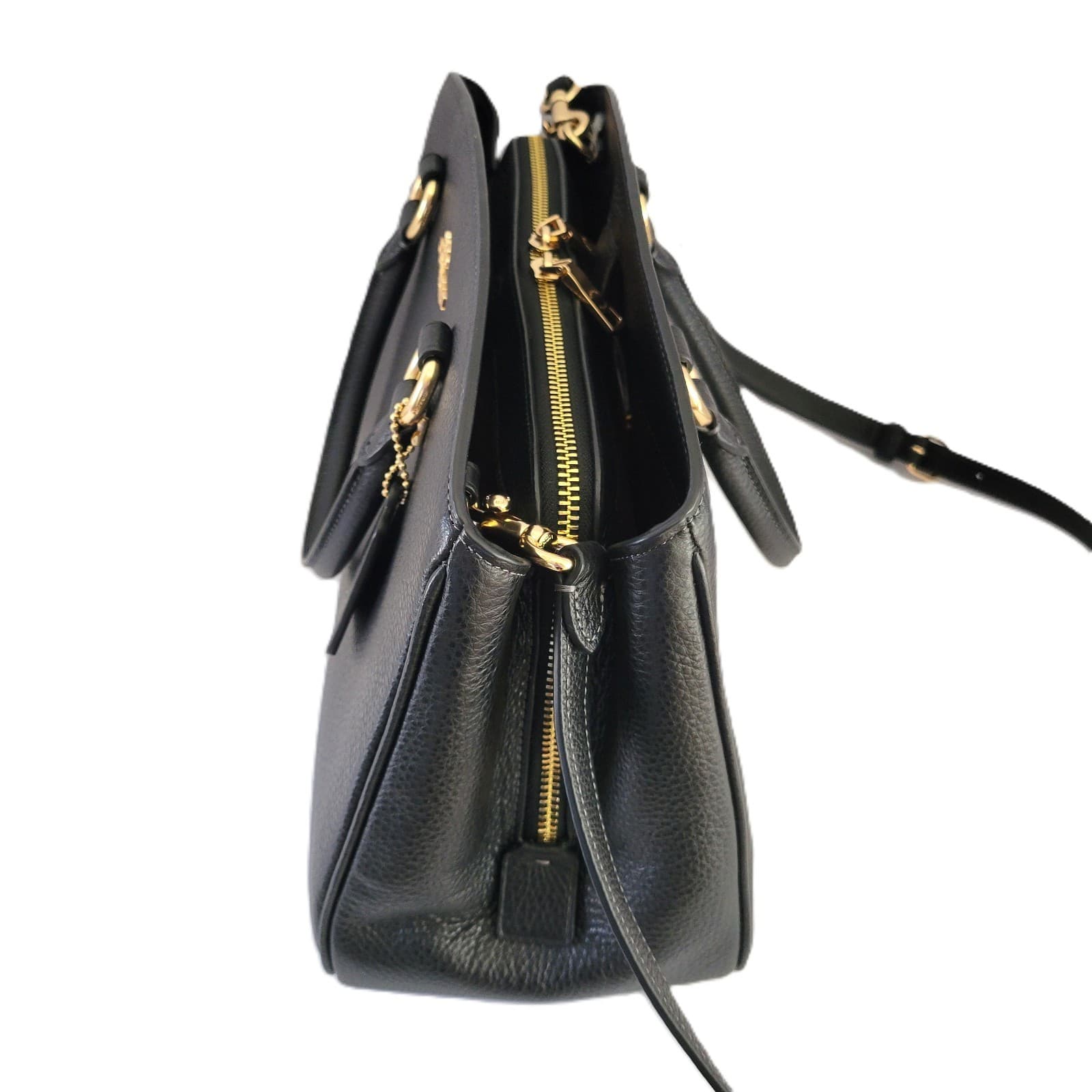 Coach CAL56 Refined Pebbled Leather Savannah Carryall Bag Handbag Black thumbnail 6