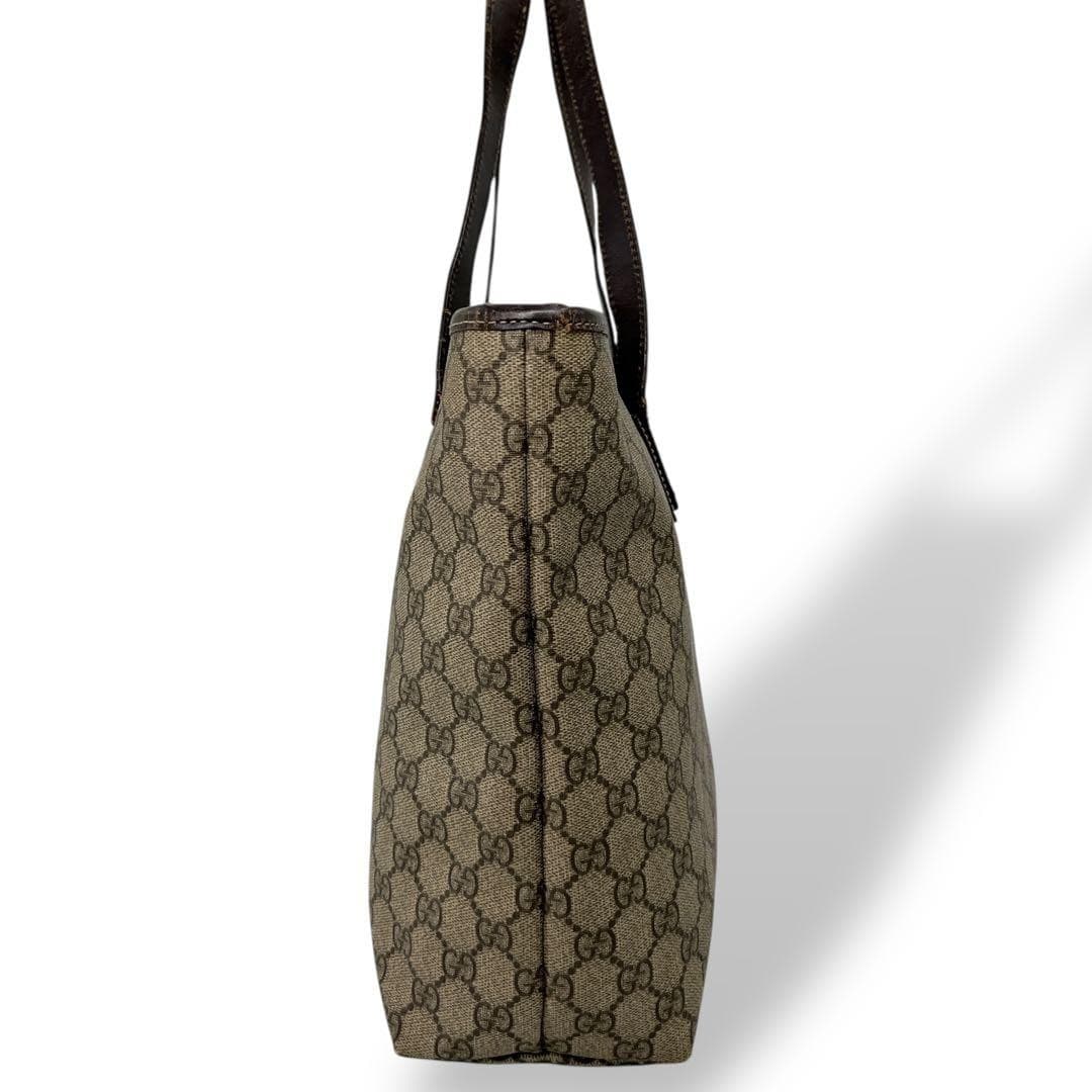 GUCCI 492174 GG Supreme Tote Bag Beige PVC Leather Logo Made in Italy thumbnail 2
