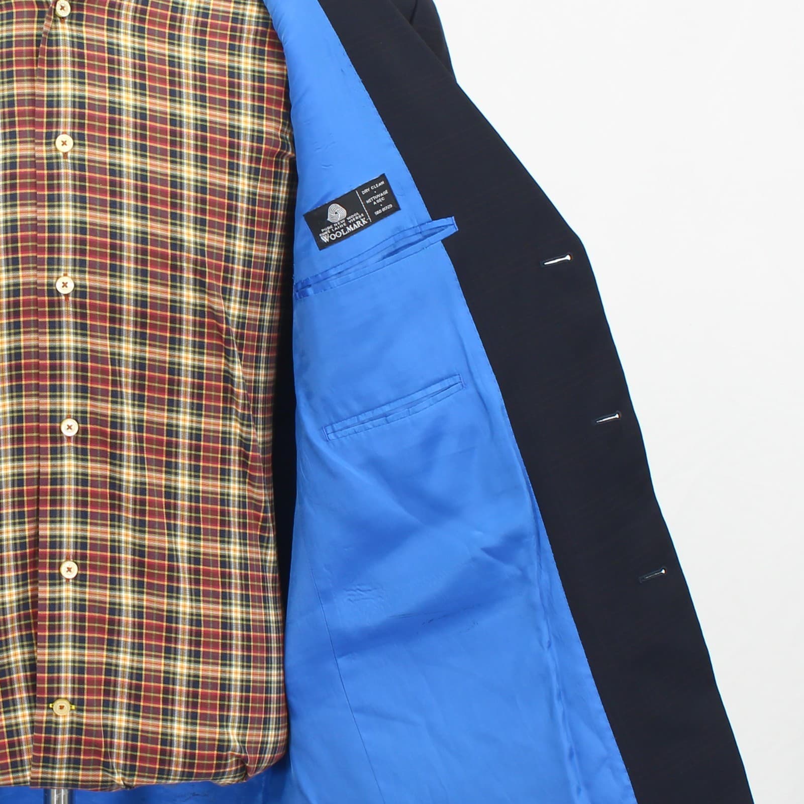 Michael Kors 42L Navy Sport Coat Blazer Jacket Check 3-Button Wool thumbnail 11