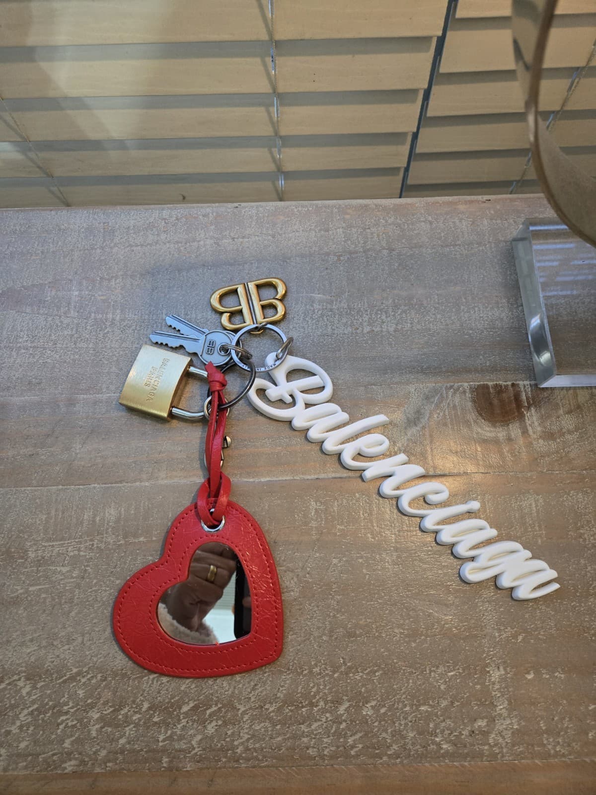 BALENCIAGA Paloma Brass Keychain