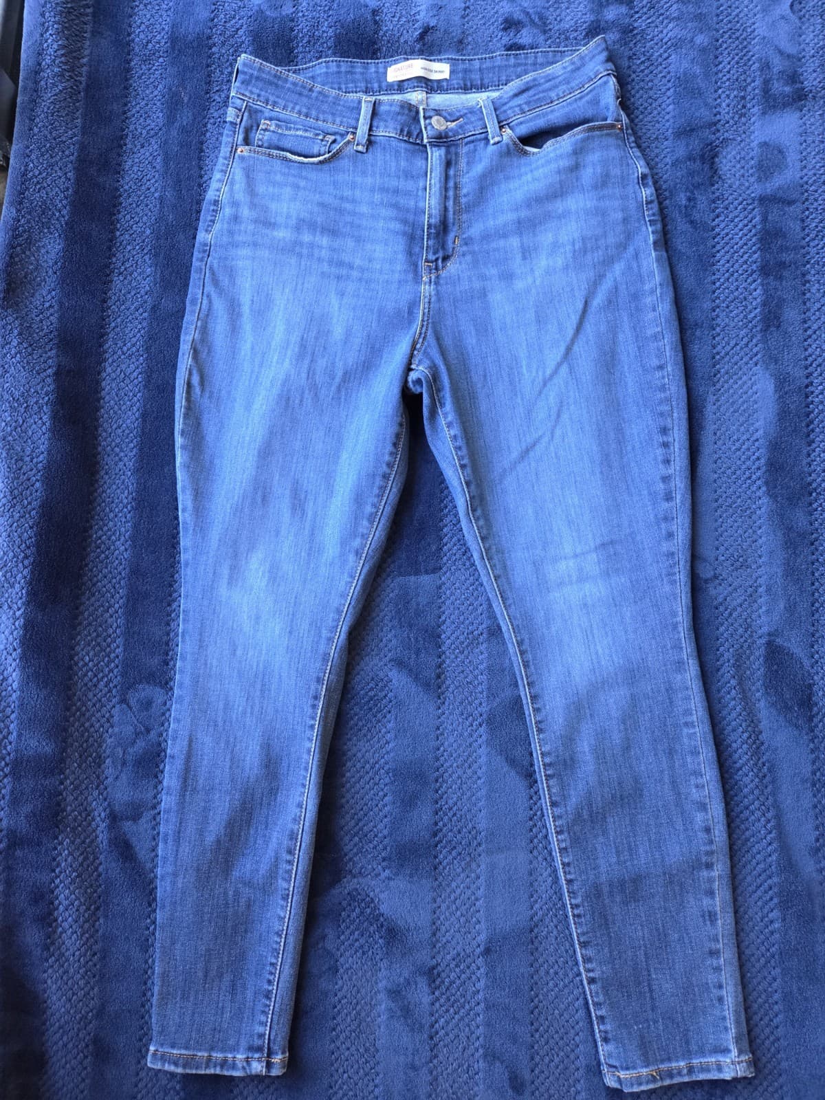 Signature Levi Strauss & Co Womens Size 12S Blue High-Rise Skinny Stretch Jeans 