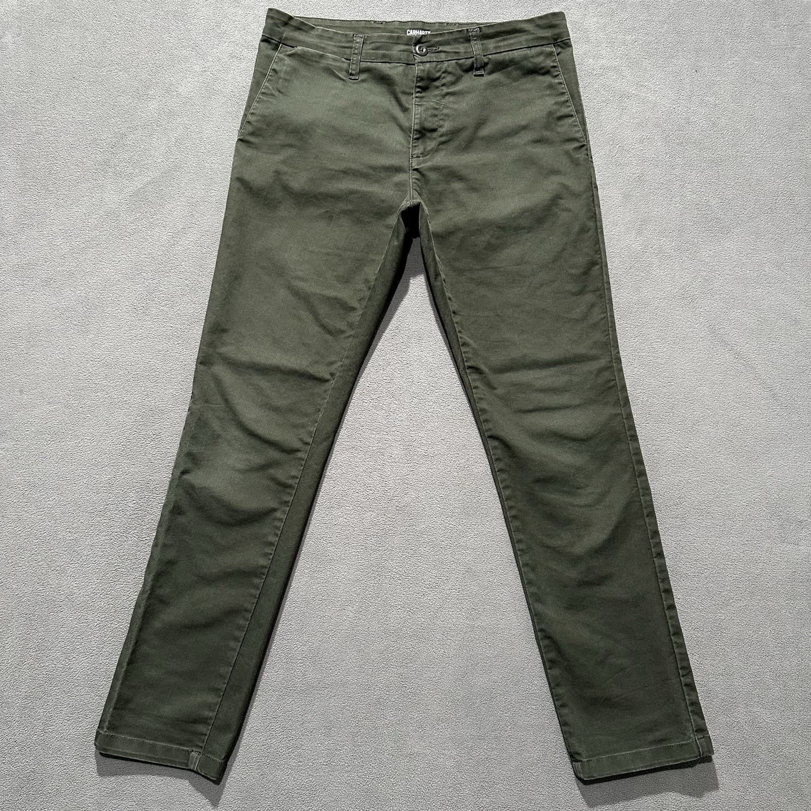 Carhartt Work In Progress Pants Mens 32x32 (34x30) Olive Green SID Chinos WIP