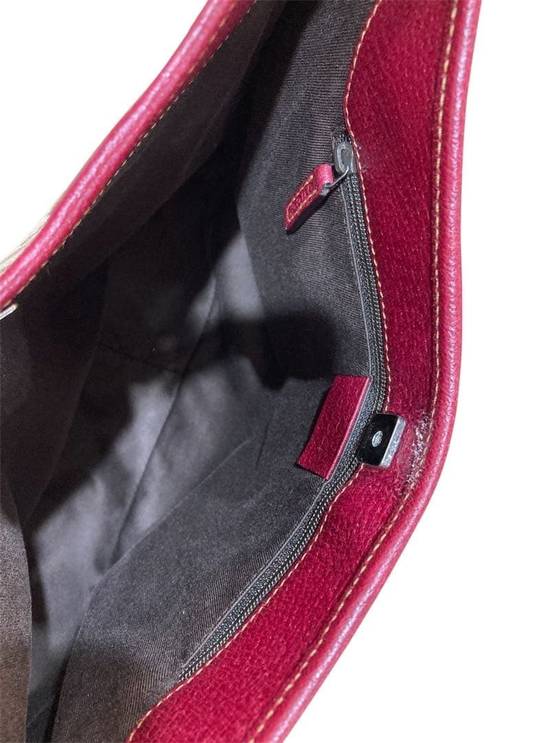 GUCCI GG Monogram Shoulder Bag Beige Wine Red Made in Italy thumbnail 11