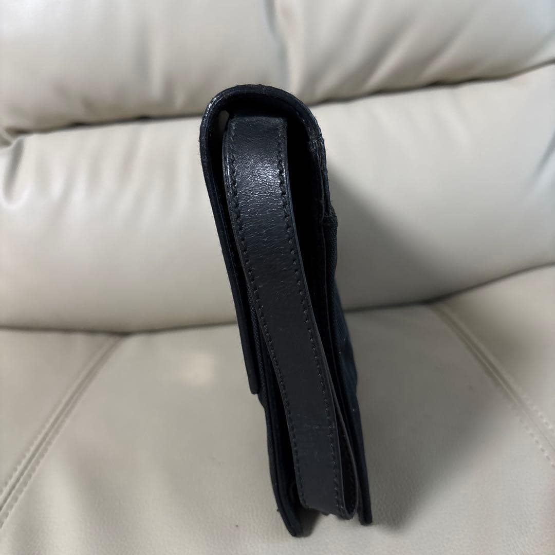 GUCCI Vintage 1990s Clutch Bag Pouch Leather Canvas Black Silver From Japan thumbnail 5