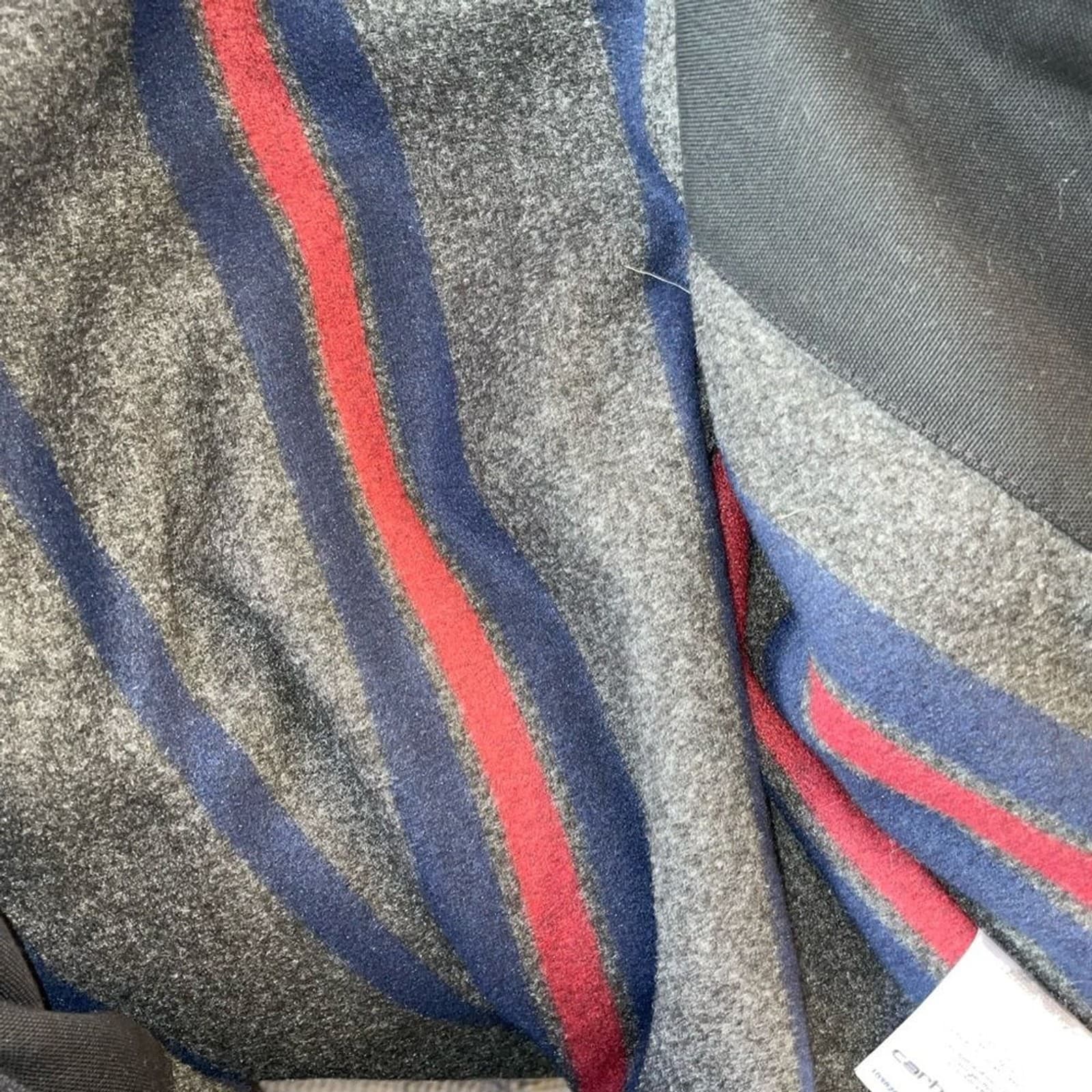 New Carhartt J01 DUCK Detroit JACKET coat black blanket lined work utility sz L thumbnail 8