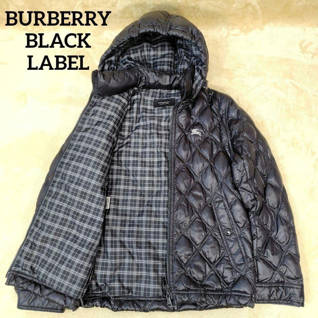 Burberry Black Label Down Jacket Asian fit L US size M Nova Check Nylon Used