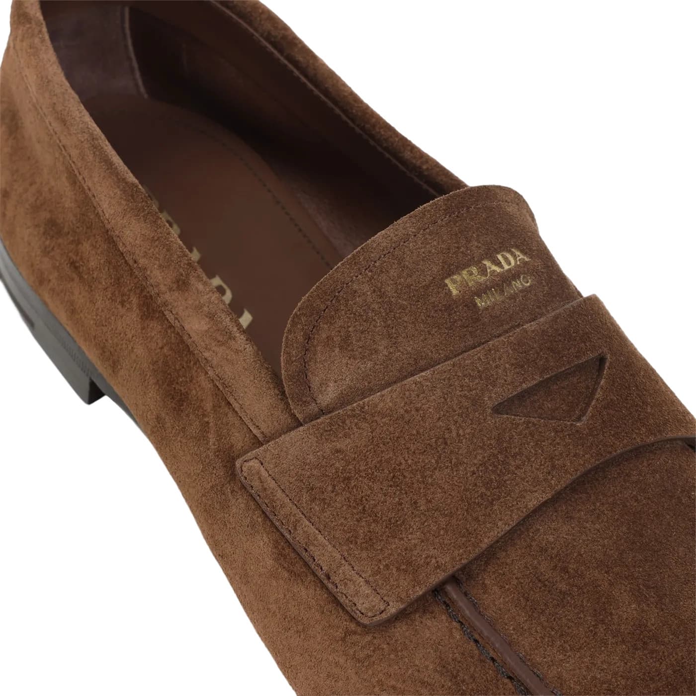 PRADA Cacao Brown Suede Loafers New & Authentic thumbnail 4