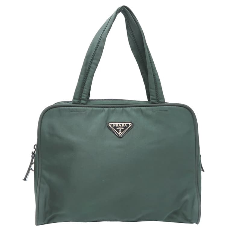 Prada B8495 Khaki Nylon Tote Bag Vintage Authentic