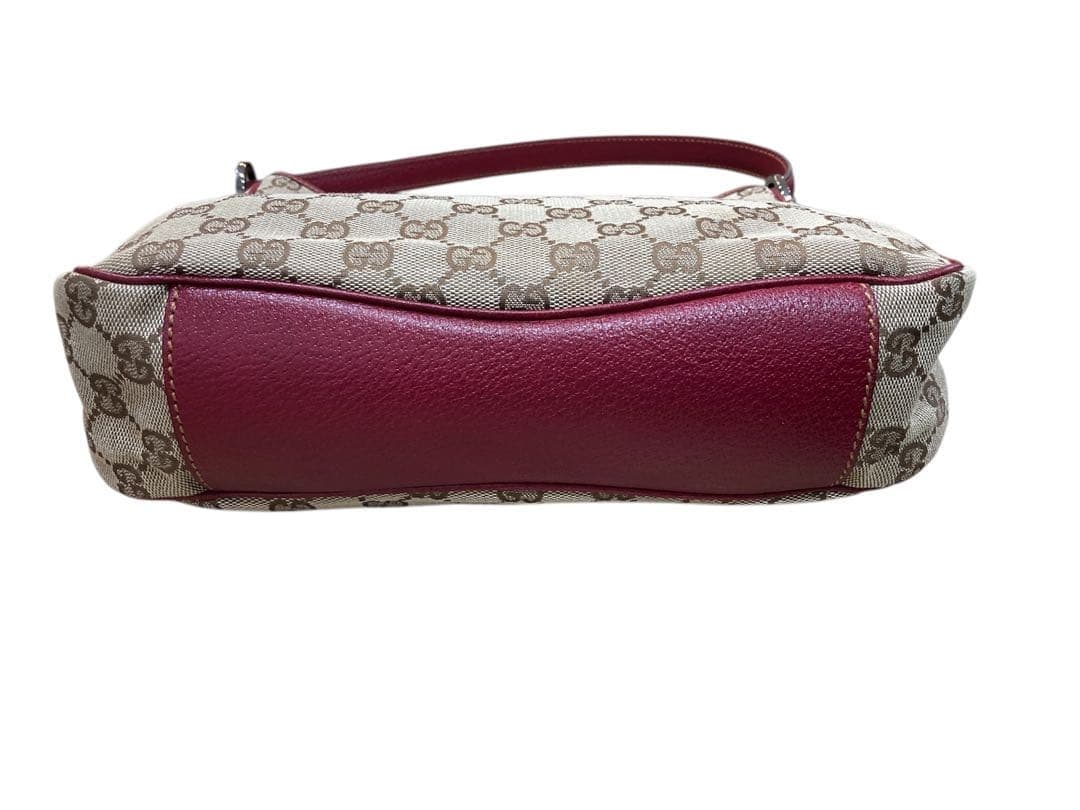 GUCCI GG Monogram Shoulder Bag Beige Wine Red Made in Italy thumbnail 16