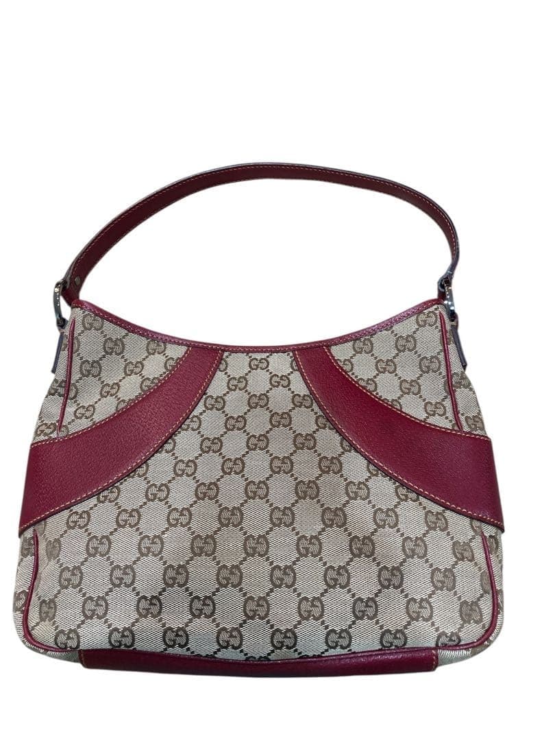 GUCCI GG Monogram Shoulder Bag Beige Wine Red Made in Italy thumbnail 17