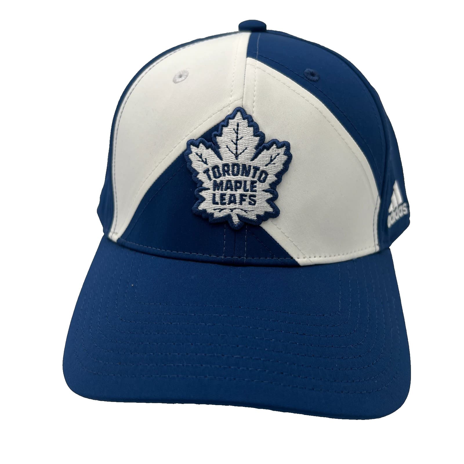Adidas Mens White Navy Embroidered Toronto Maple Leafs NHL Hockey Hat Cap NWT