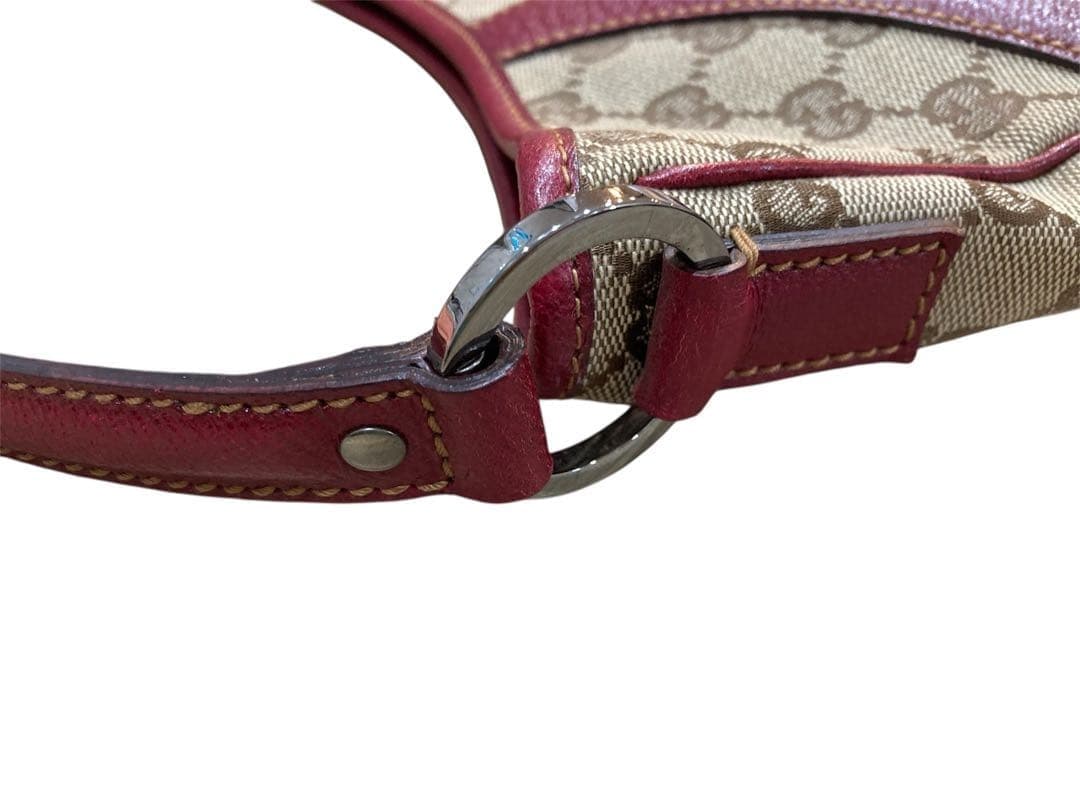 GUCCI GG Monogram Shoulder Bag Beige Wine Red Made in Italy thumbnail 21