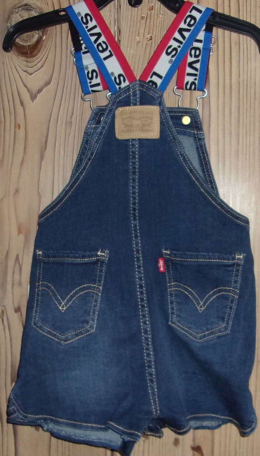 LEVI'S One-Piece Denim Bib SHORTALL Size: 18 Months NWT $27 thumbnail 3