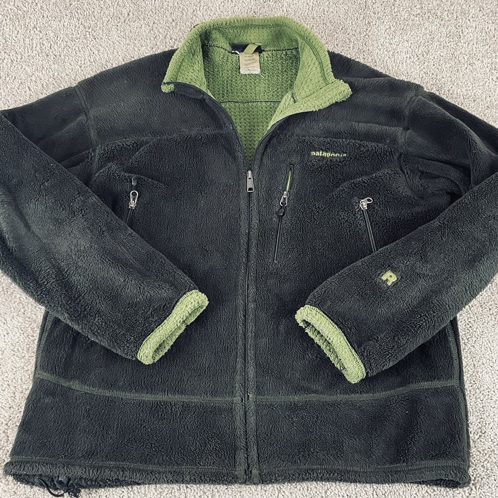 Patagonia Jacket Mens L/XL Regulator R4 36100FA USA Y2K Polartec Green Full Zip