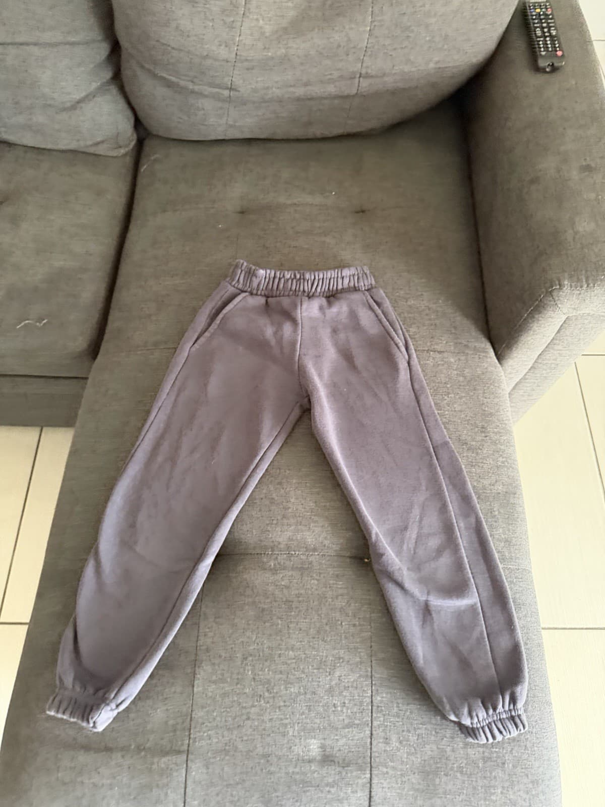 Zara Girls Gray Sweatpants Size 6 Fleece Elastic Waist Comfort