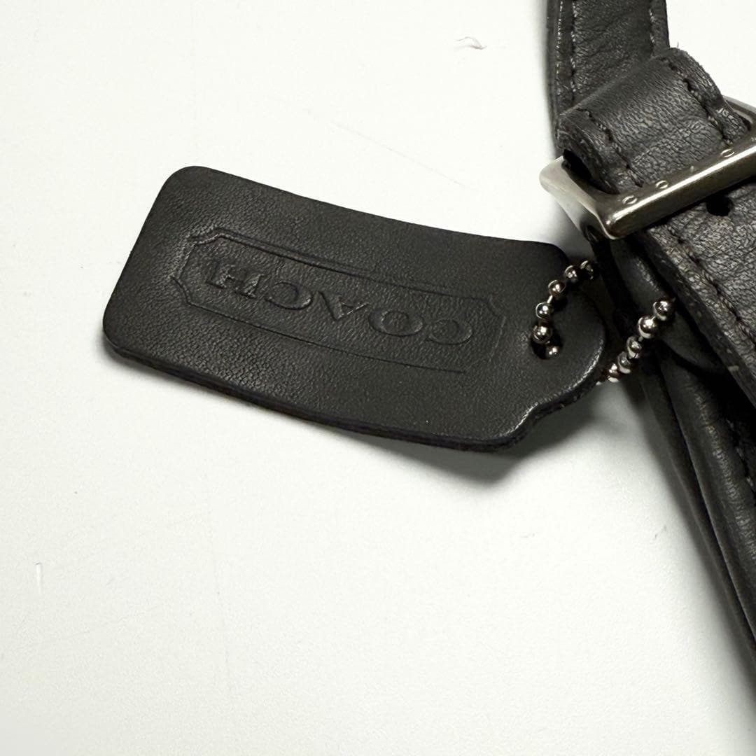 COACH 9142 Vintage Shoulder Bag Flaplock Leather Black Silver Hardware Japan thumbnail 22