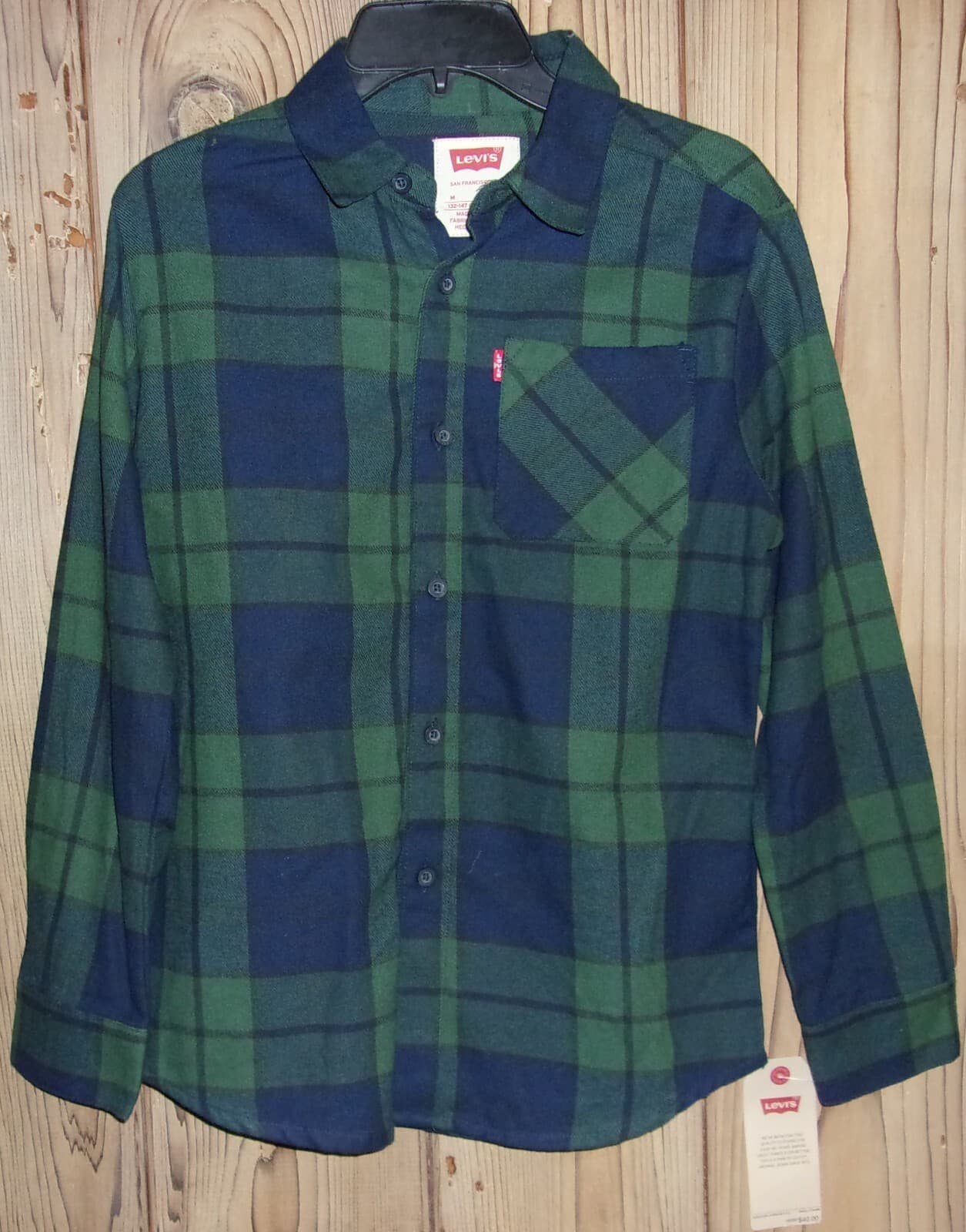 LEVI'S Plaid Flannel Boy's Shirt Size: 10/12 (MEDIUM) NWT thumbnail 4