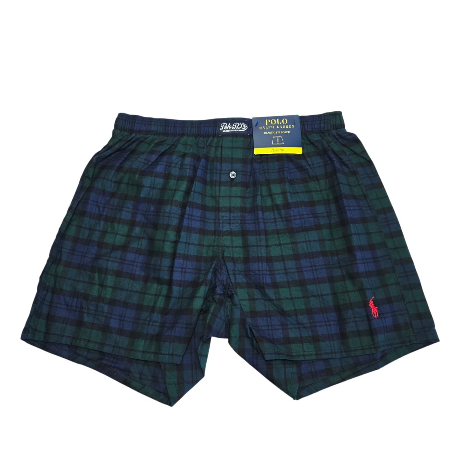 Polo Ralph Lauren Tartan Black Watch Plaid Flannel Boxer Shorts Classic Fit NWT