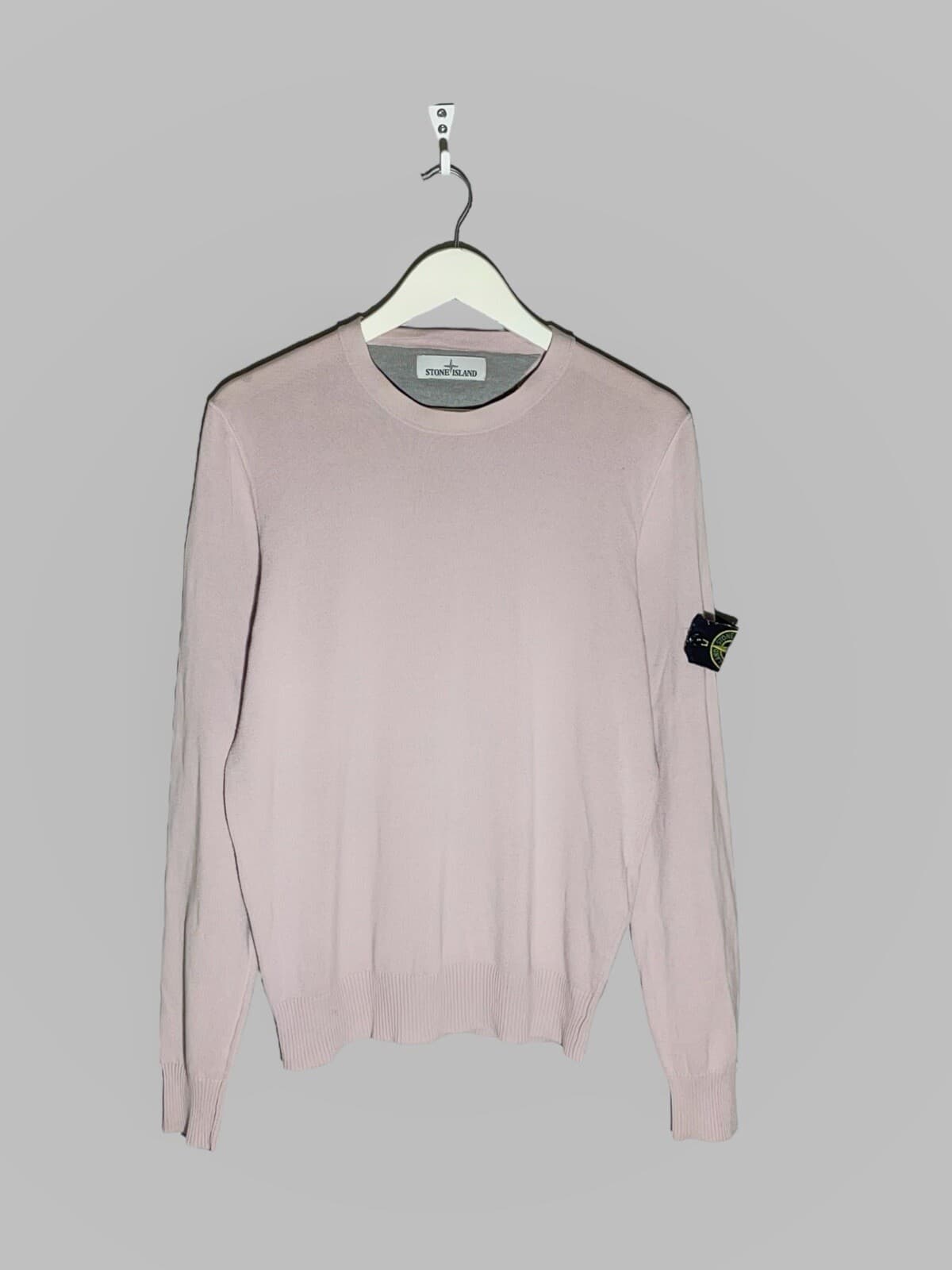 Stone Island Light Pink Crew Neck Pullover Sweater