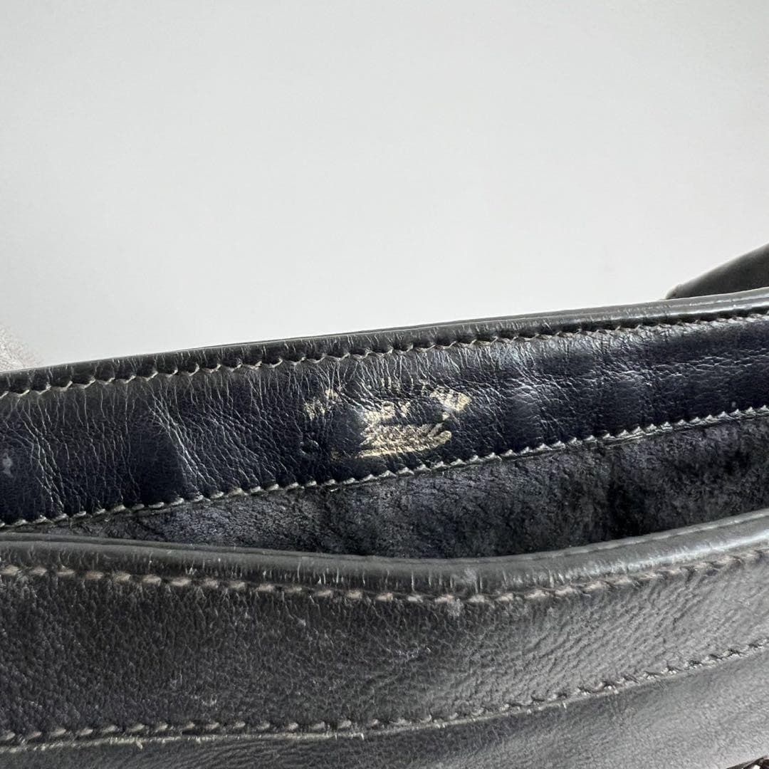 GUCCI Fish Net Shoulder Bag Leather Black Gold Hardware Vintage Logo From Japan thumbnail 10