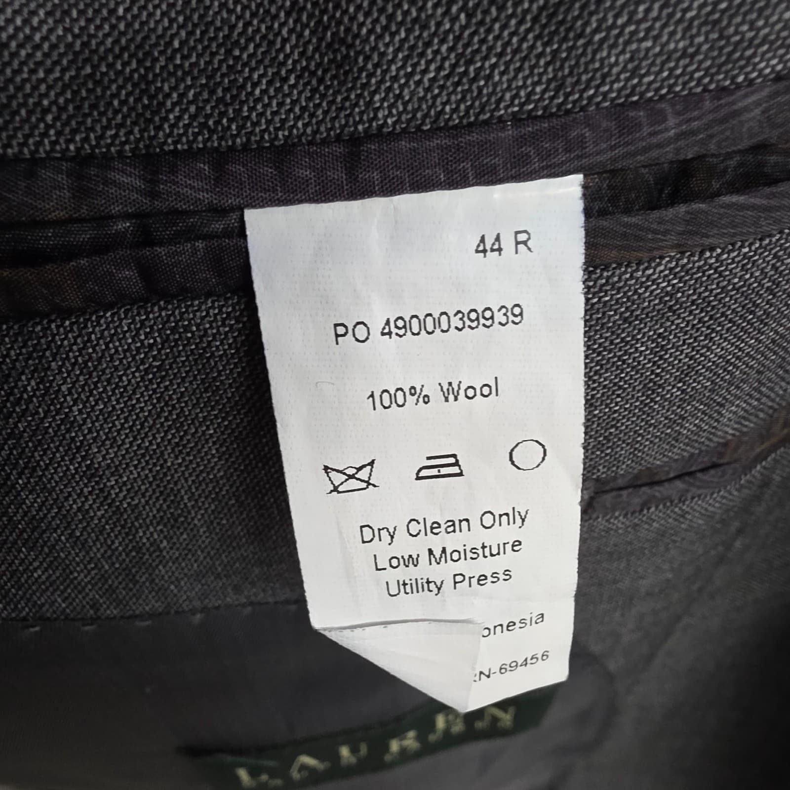 Ralph Lauren 44R Gray Sport Coat Blazer Jacket Solid 2-Button Wool thumbnail 10