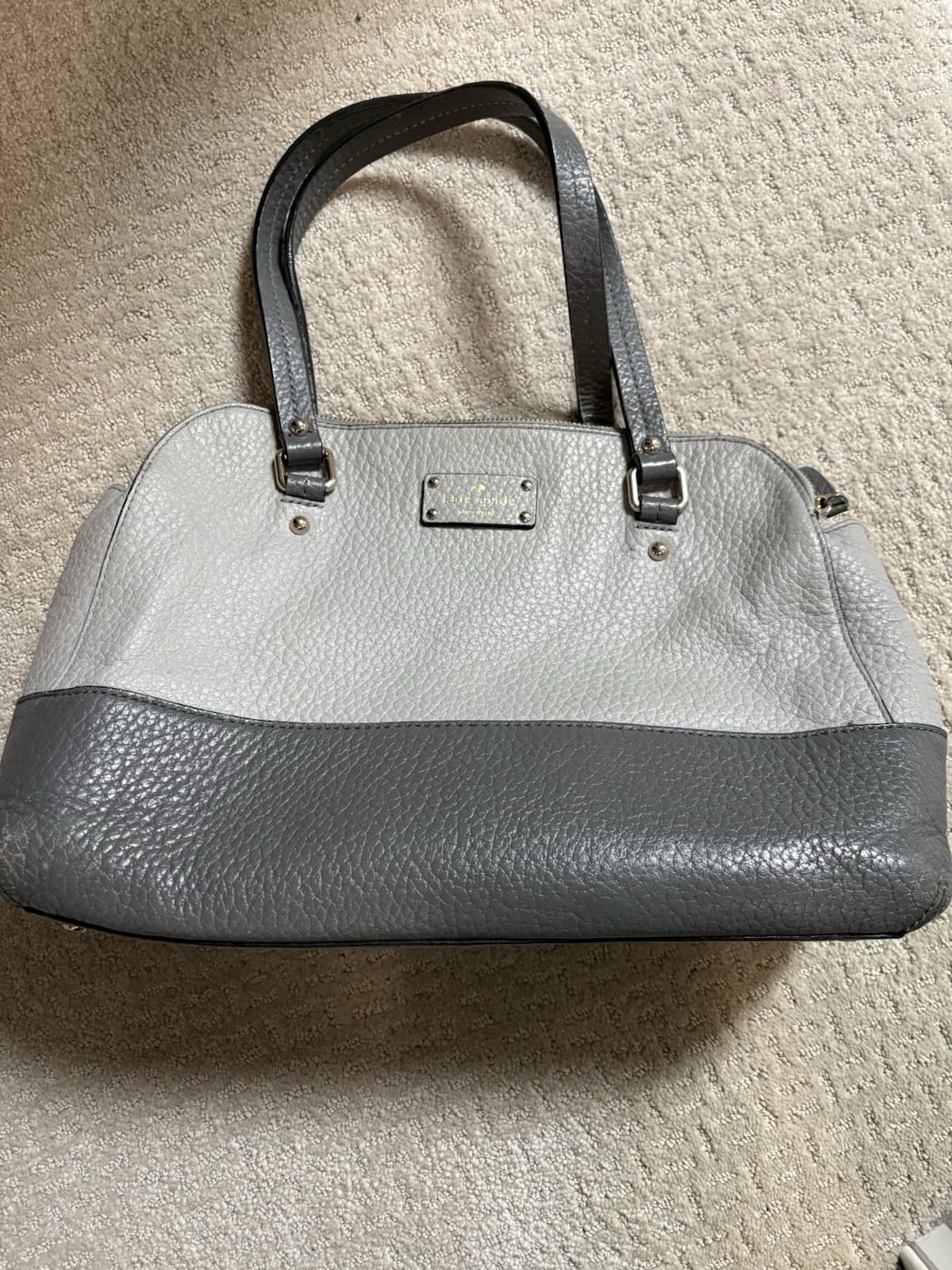 Kate Spade Grove Court MediumBag Purse - Gray  Colorblock Rare 3 Compartments