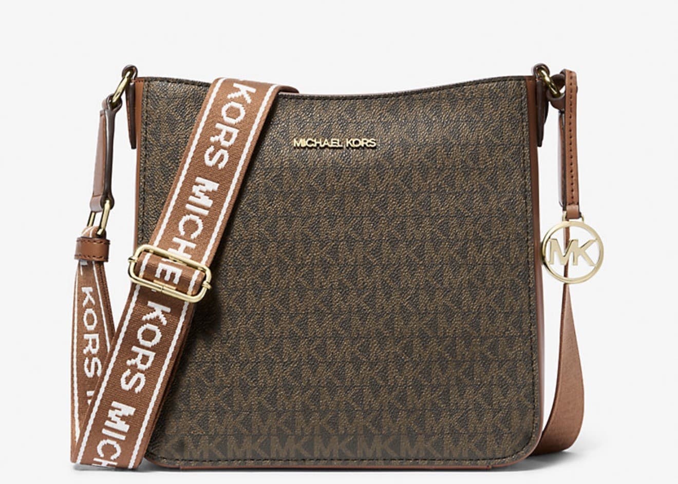 NWOT-Michael Kors Jet Set Travel Small Shoulder Messenger Bag MK Brown