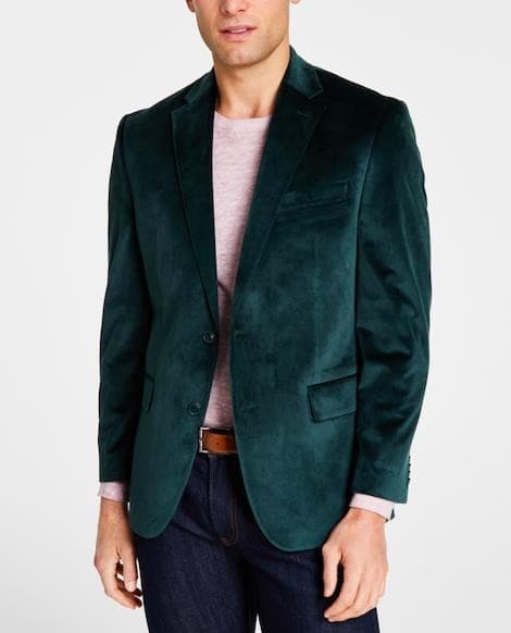 Michael Kors Men's Green Classic Fit Velvet Sport Coats 36 S NEW $450