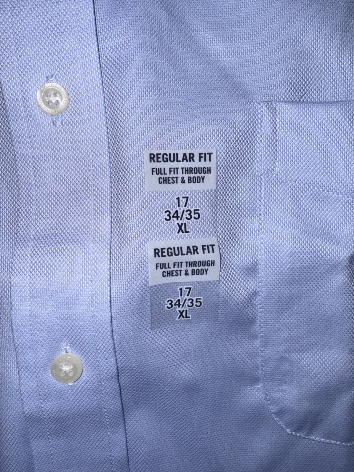 Lauren Ralph Lauren Men’s Dress Blue Dress Shirt 17 34/45 NWT thumbnail 2