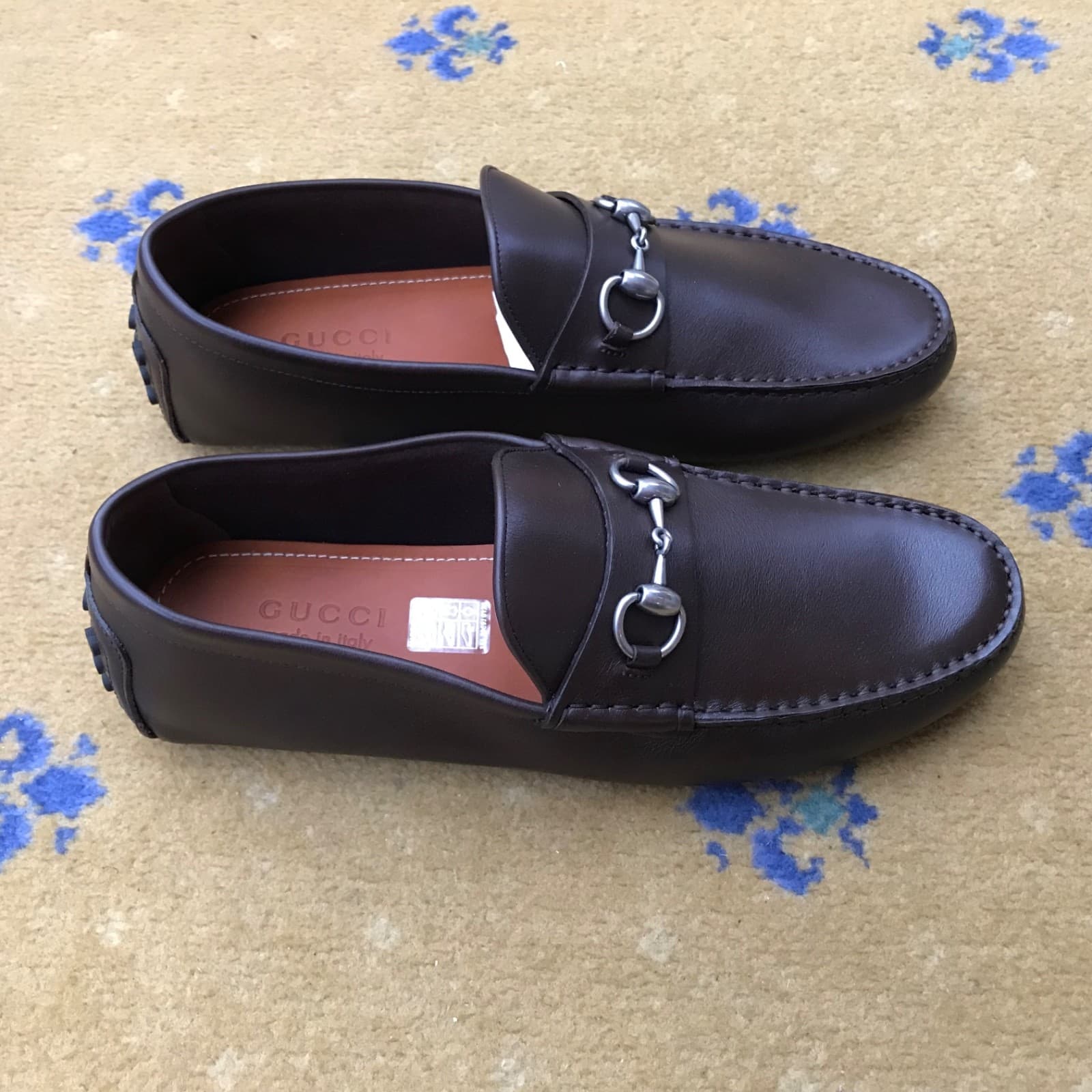 Gucci Loafers Leather Shoes Drivers Brown Horsebit Mens UK 9 US 10 EU 43 NEW thumbnail 10