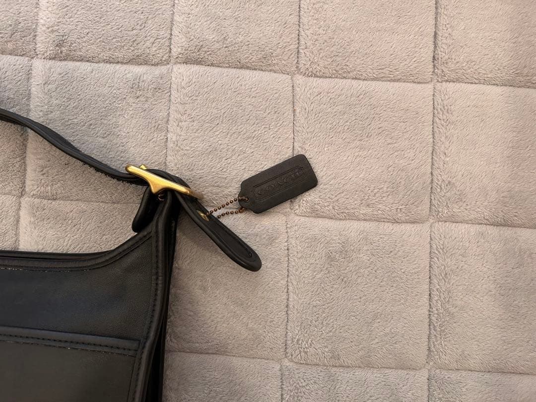 COACH 9966 Vintage Shoulder Bag Ziplock Leather Black Gold Hardware From Japan thumbnail 16